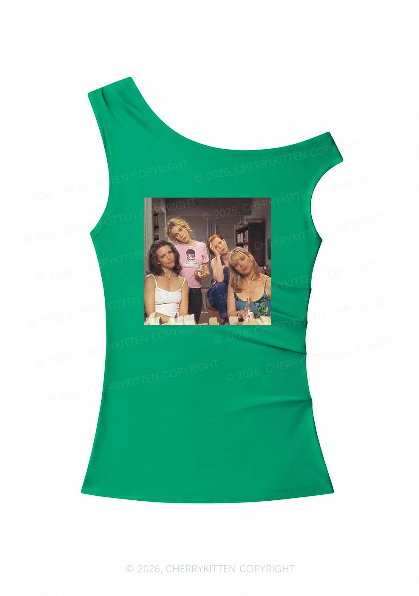 Girl Puzzled Y2K Off Shoulder Tank Top Cherrykitten - Image 8