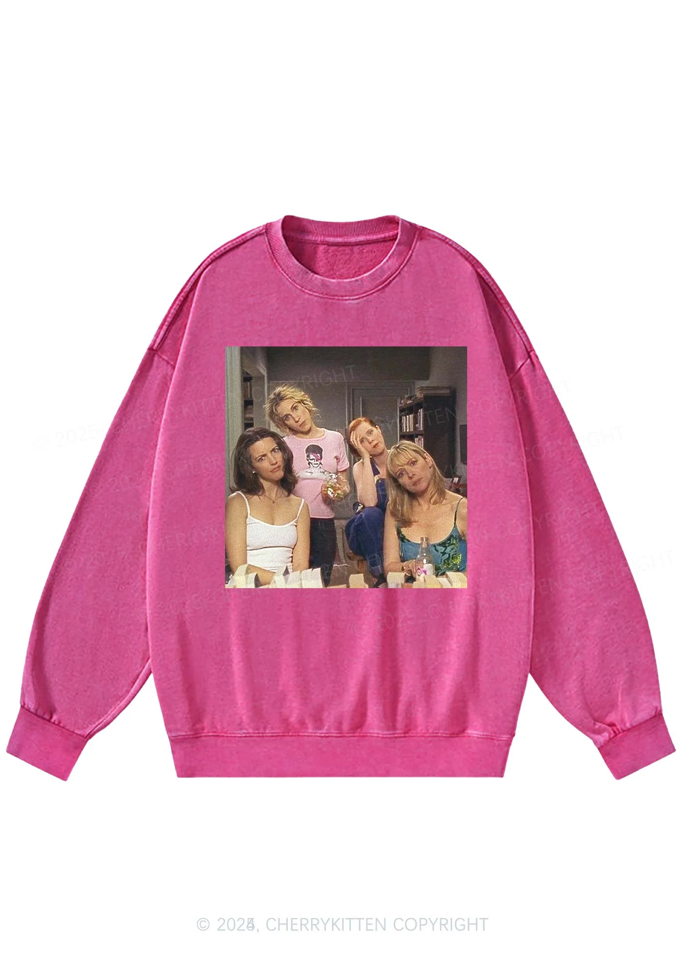 Girl Puzzled Y2K Washed Sweatshirts Cherrykitten - Image 3