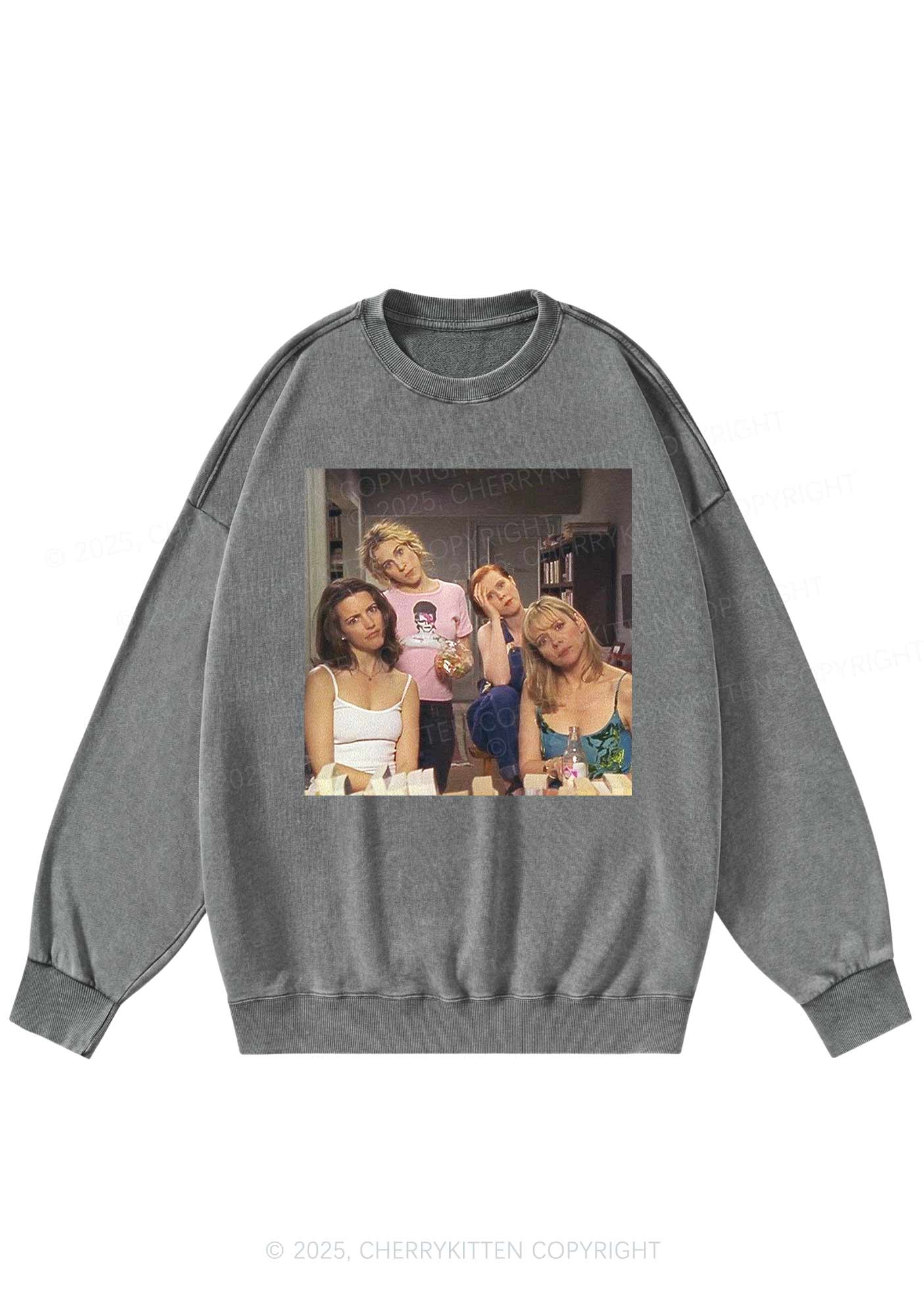 Girl Puzzled Y2K Washed Sweatshirts Cherrykitten - Image 4