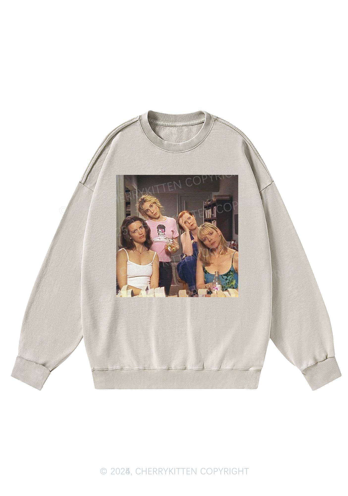 Girl Puzzled Y2K Washed Sweatshirts Cherrykitten - Image 5