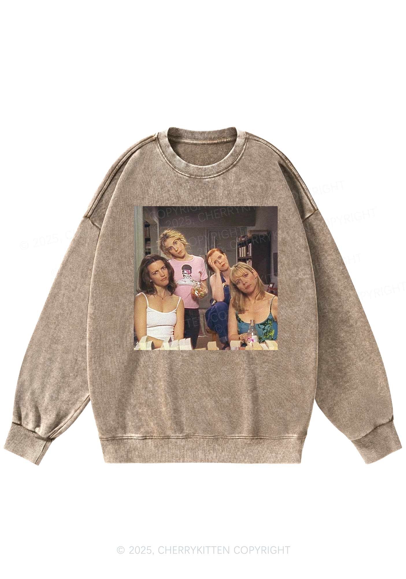 Girl Puzzled Y2K Washed Sweatshirts Cherrykitten - Image 6