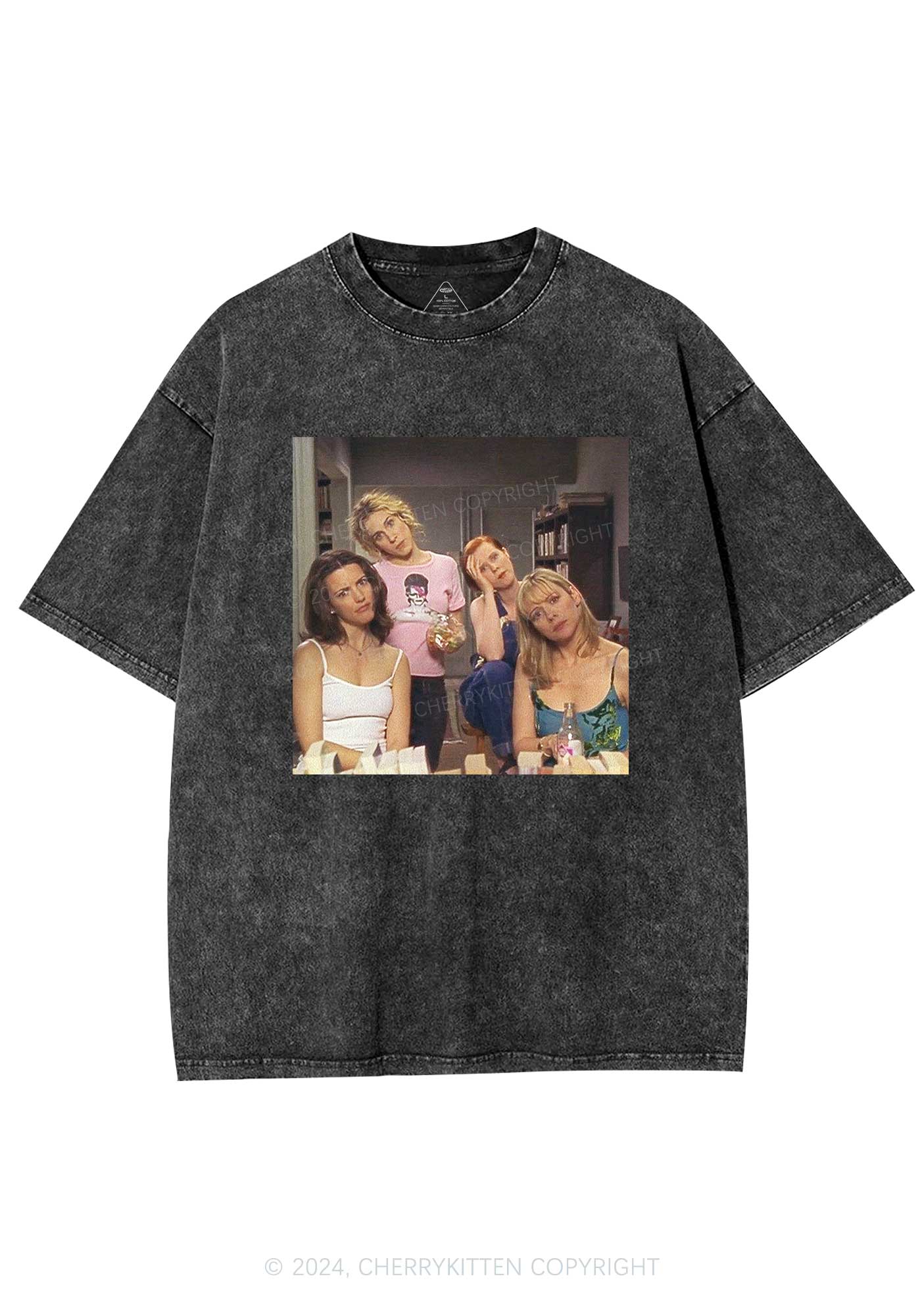 Girl Puzzled Y2K Washed Tee Cherrykitten - Image 3