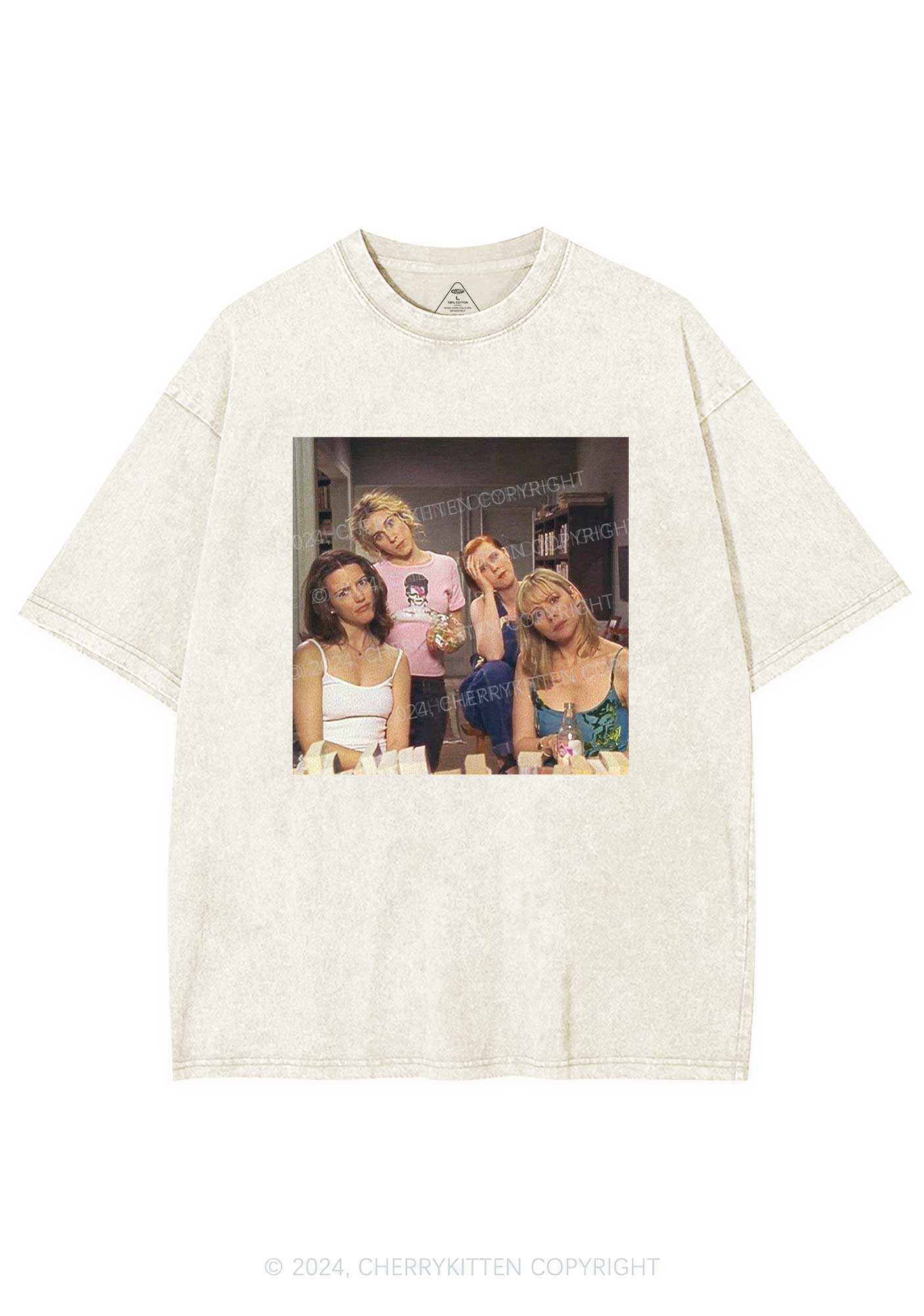 Girl Puzzled Y2K Washed Tee Cherrykitten - Image 4