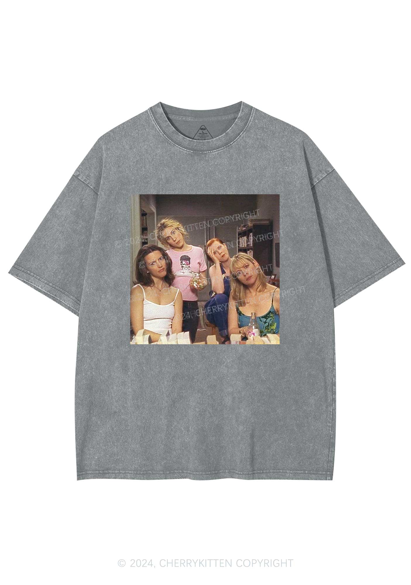Girl Puzzled Y2K Washed Tee Cherrykitten - Image 6