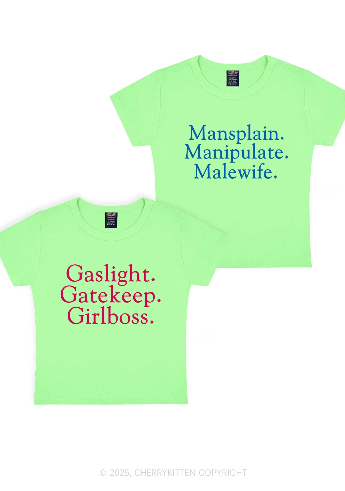 Girlboss Malewife Valentine's Day Y2K Valentine's Day Baby Tee Cherrykitten - Image 13