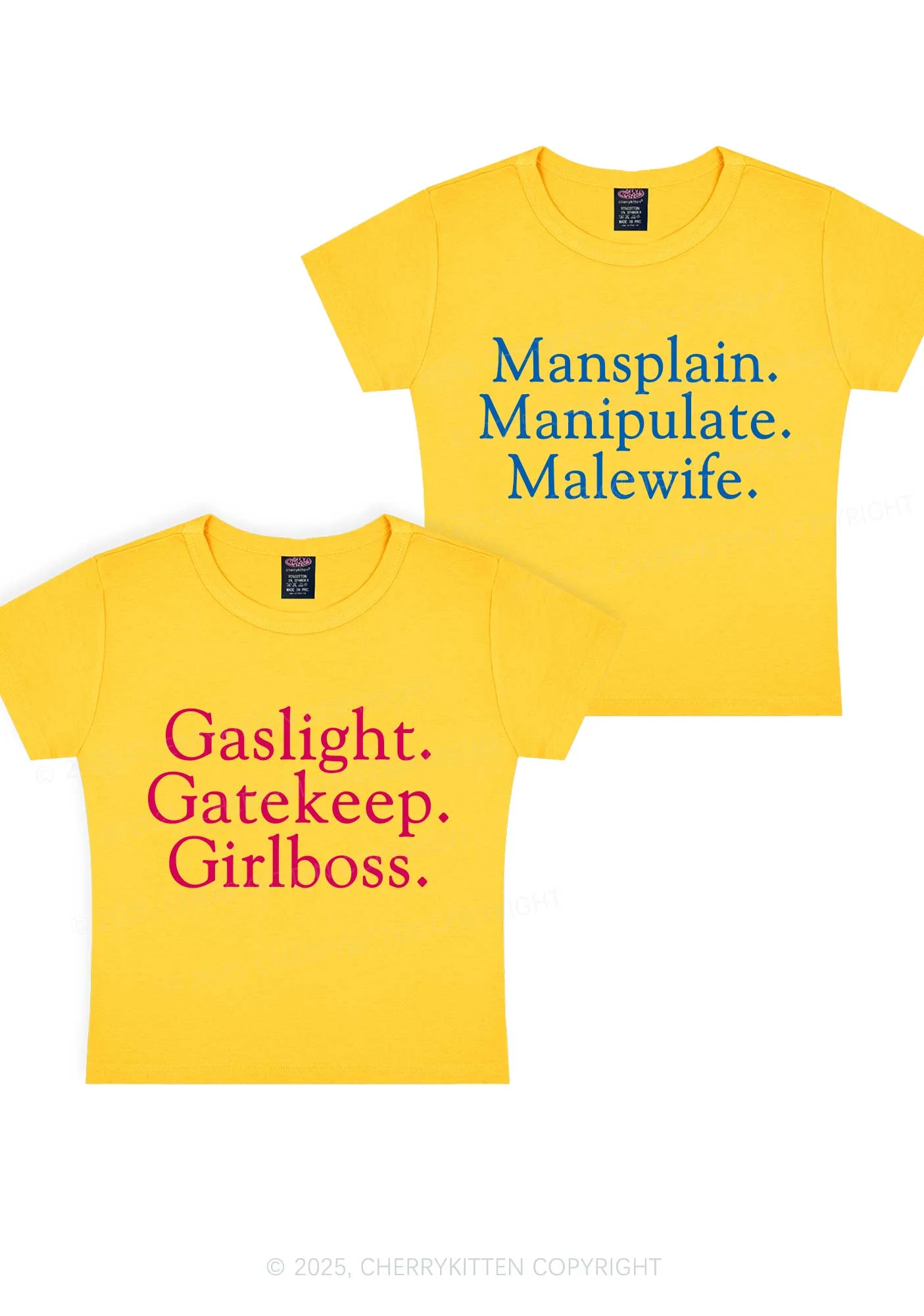Girlboss Malewife Valentine's Day Y2K Valentine's Day Baby Tee Cherrykitten - Image 4