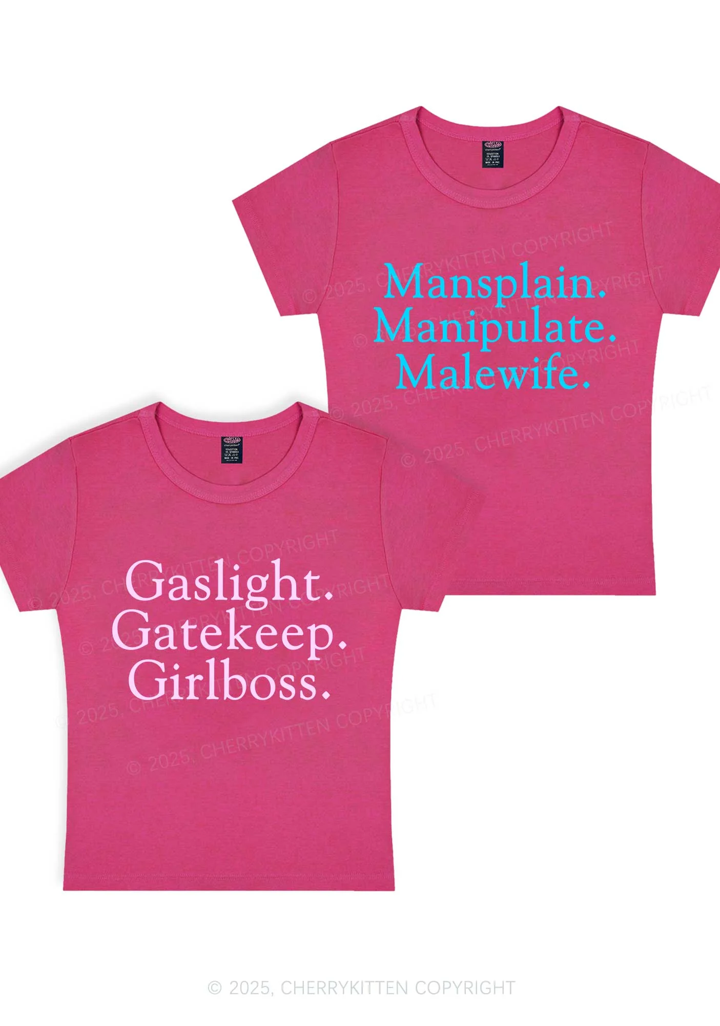 Girlboss Malewife Valentine's Day Y2K Valentine's Day Baby Tee Cherrykitten - Image 7
