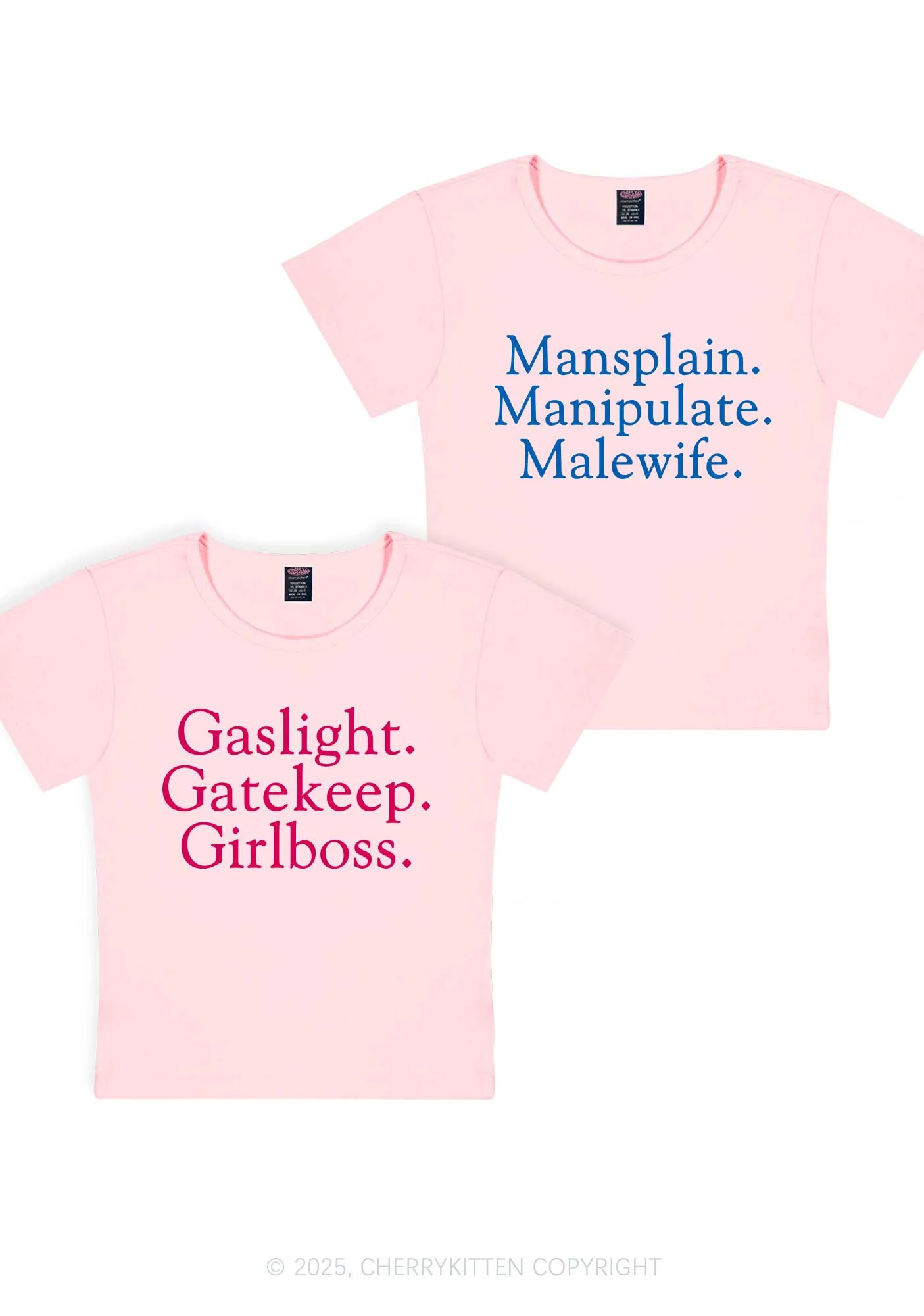 Girlboss Malewife Valentine's Day Y2K Valentine's Day Baby Tee Cherrykitten - Image 8