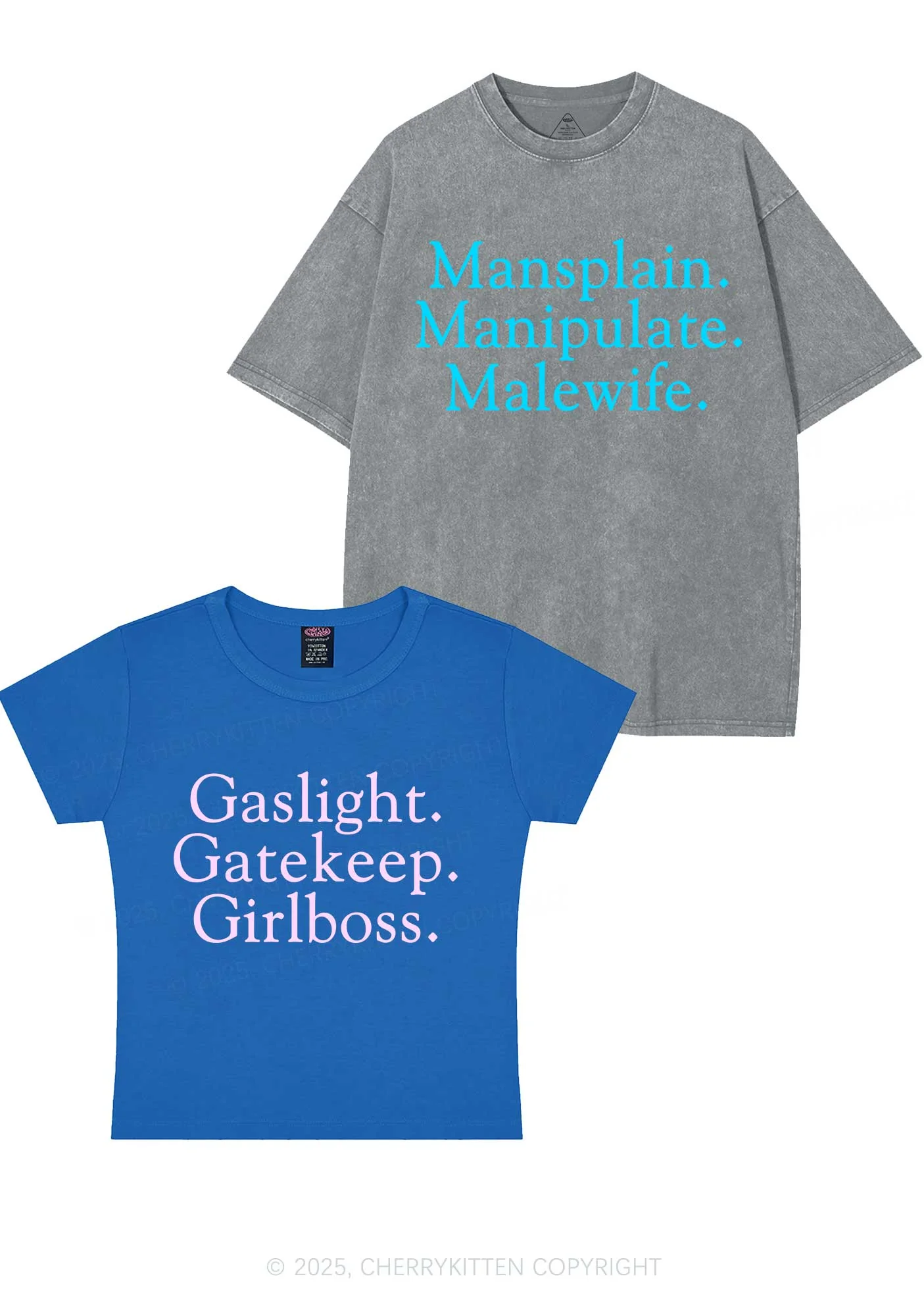 Girlboss Malewife Valentine's Day Y2K Valentine's Day Couple Shirt Cherrykitten - Image 11