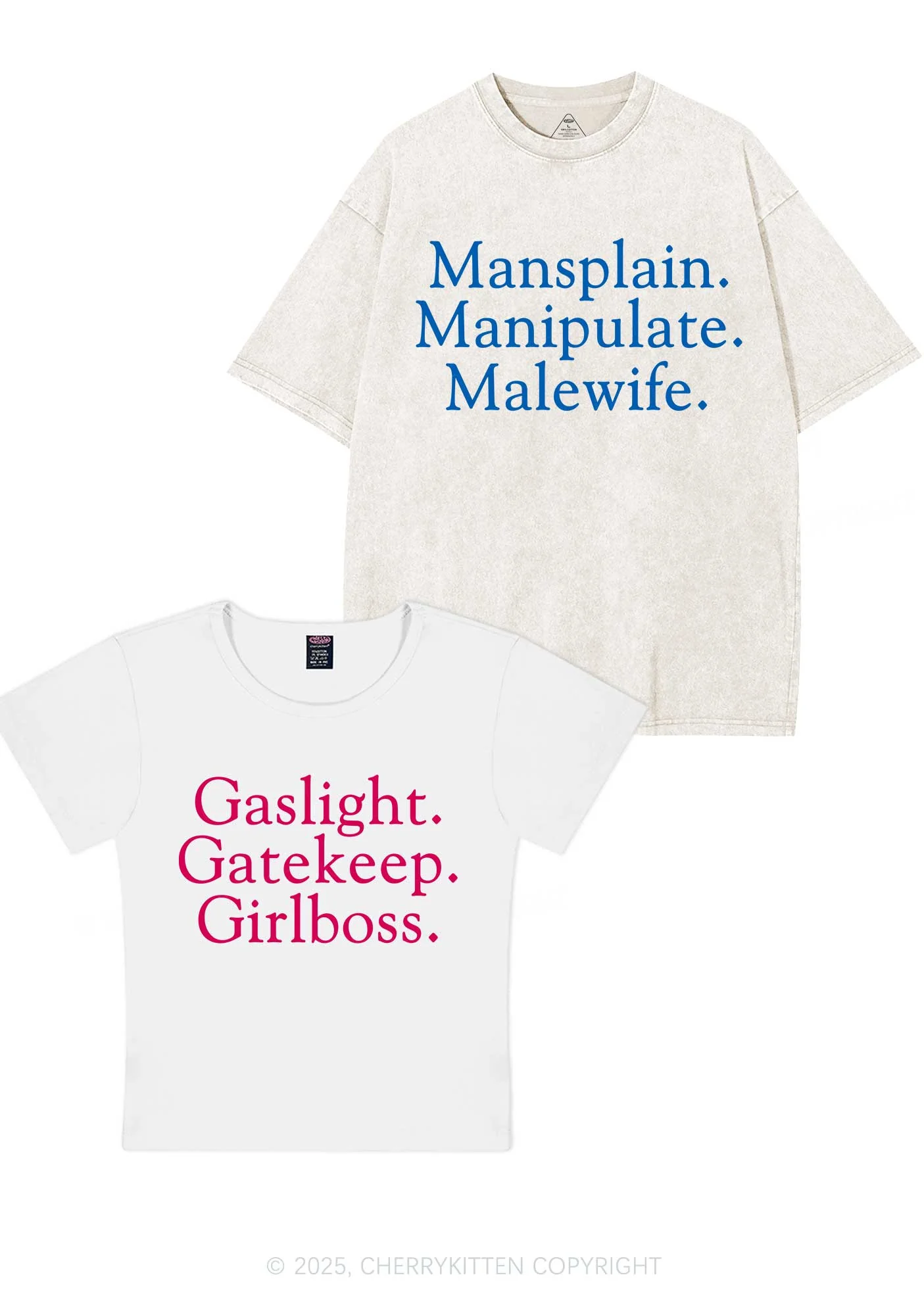 Girlboss Malewife Valentine's Day Y2K Valentine's Day Couple Shirt Cherrykitten - Image 4