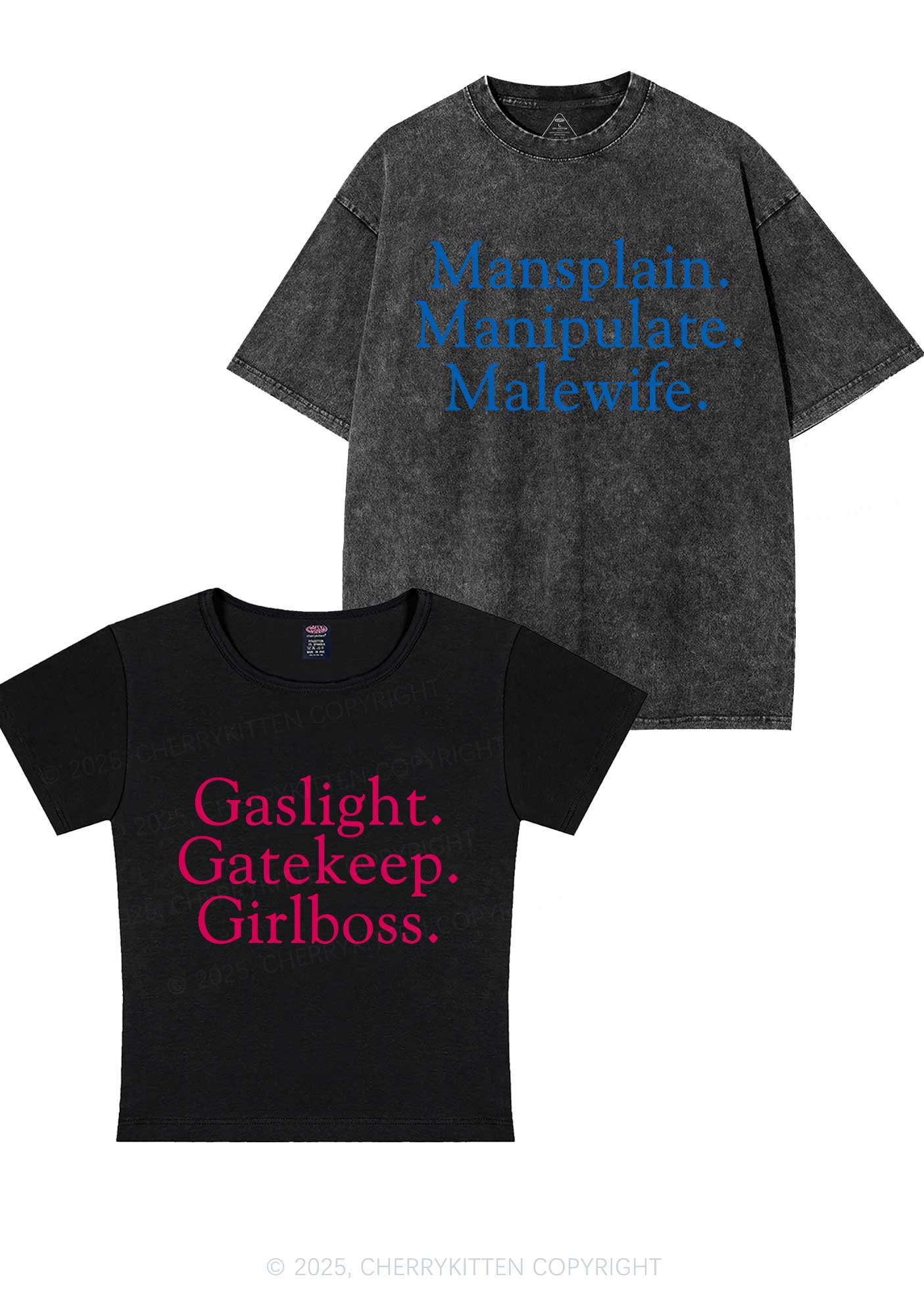 Girlboss Malewife Valentine's Day Y2K Valentine's Day Couple Shirt Cherrykitten - Image 5
