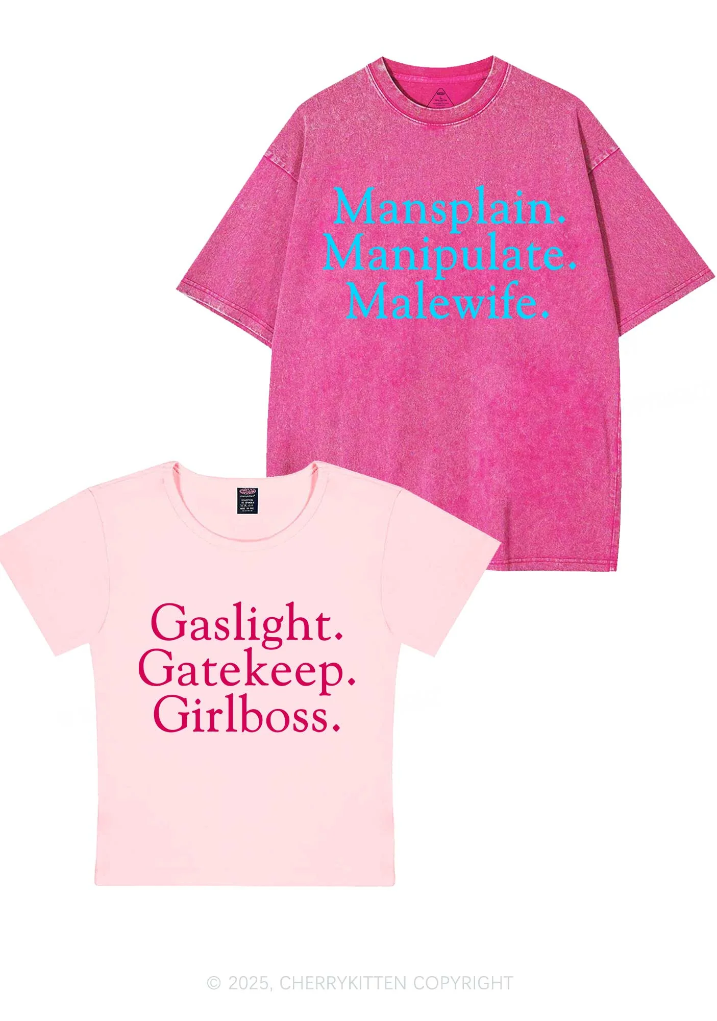 Girlboss Malewife Valentine's Day Y2K Valentine's Day Couple Shirt Cherrykitten - Image 6