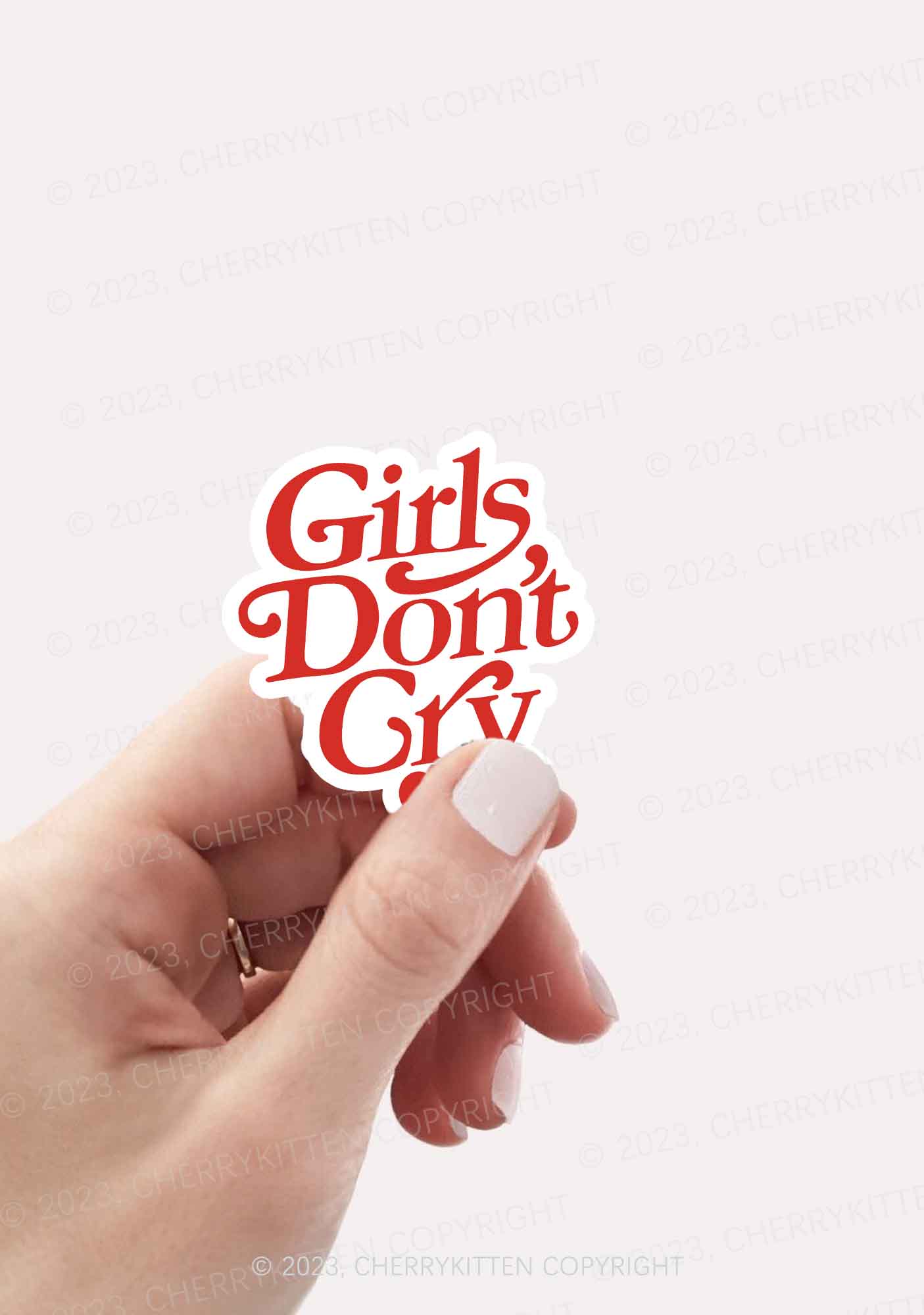 Girls Don't Cry 1Pc Y2K Sticker Cherrykitten - Image 2