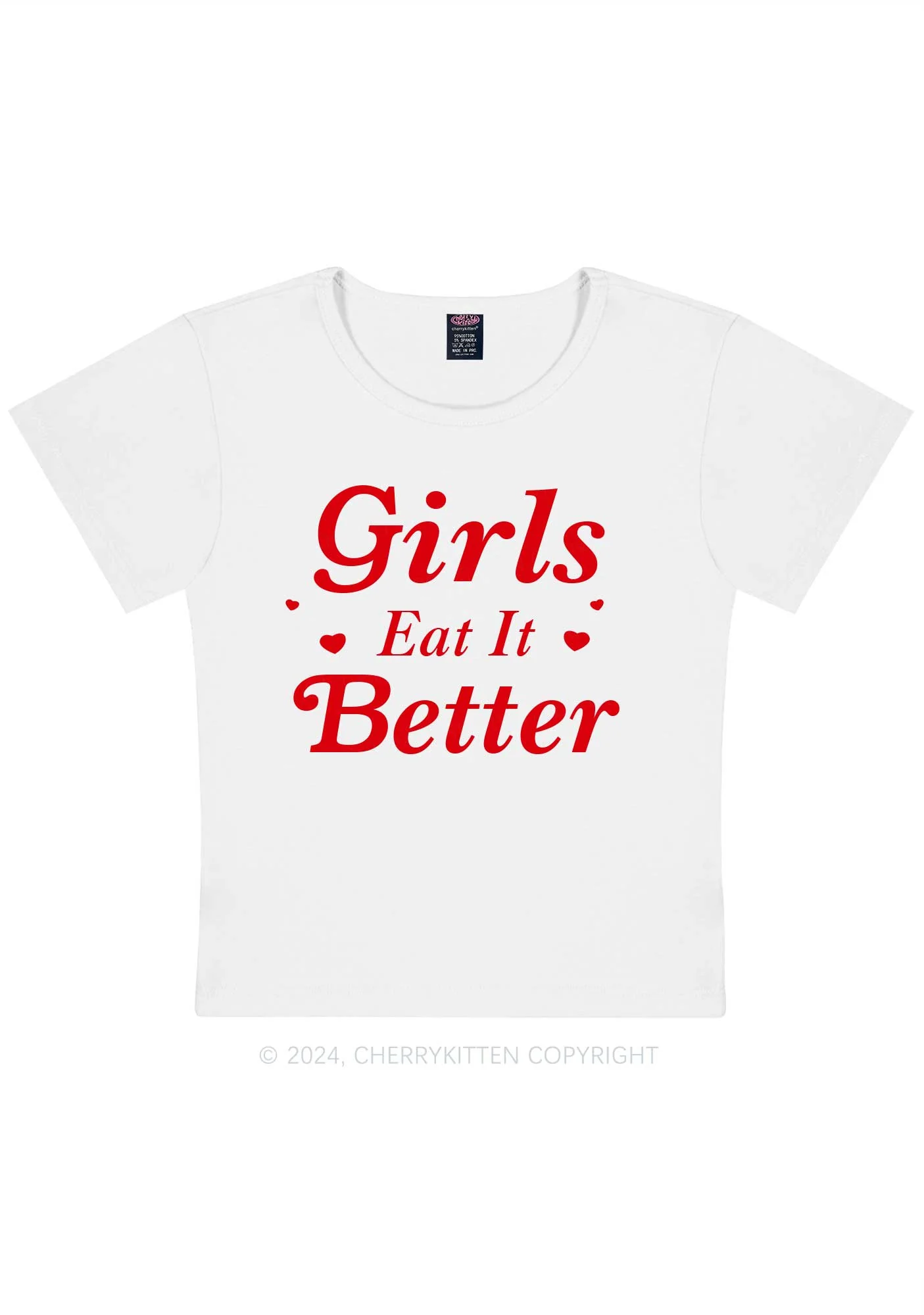 Girls Eat Better Y2K Baby Tee Cherrykitten - Image 6