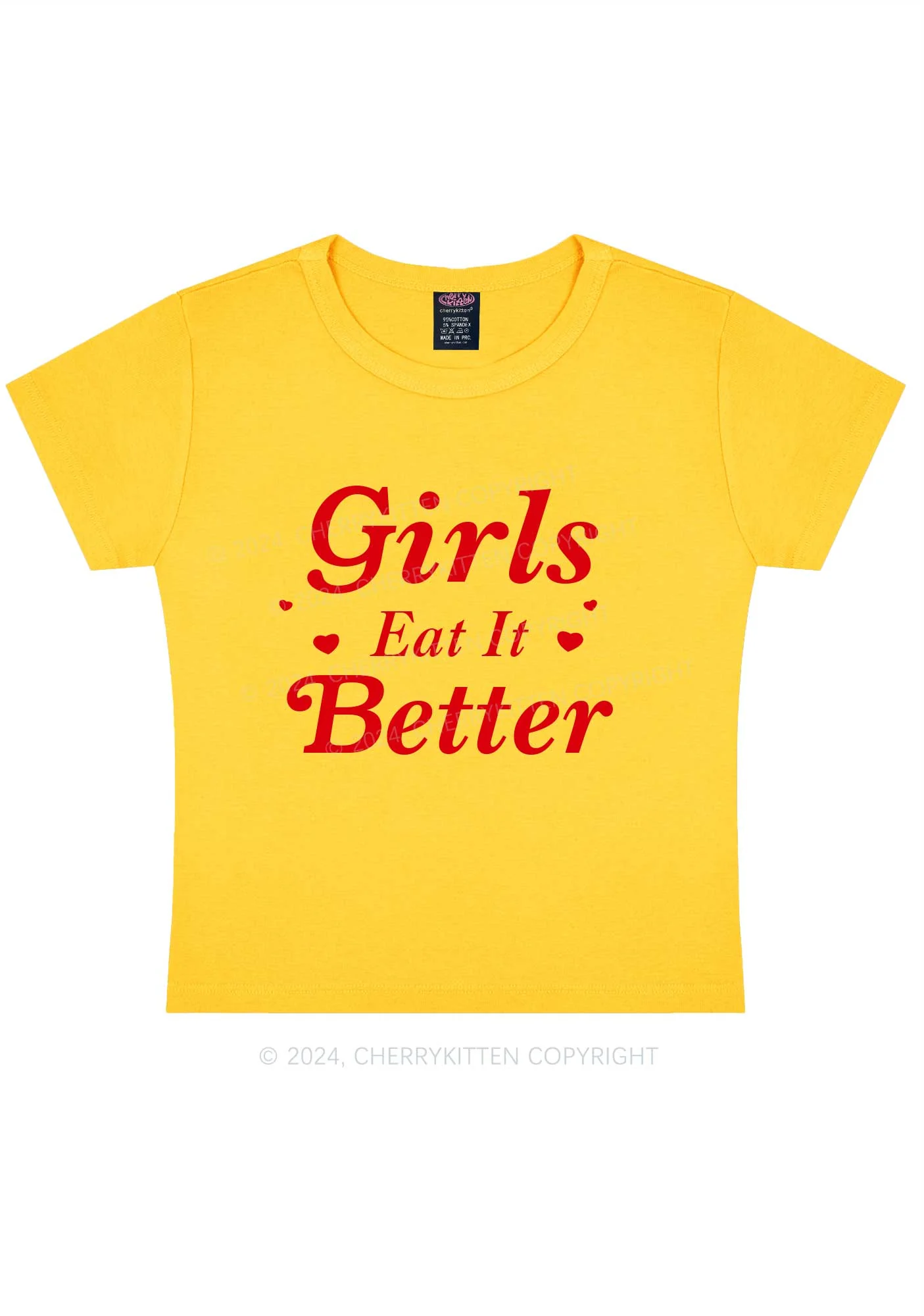 Girls Eat Better Y2K Baby Tee Cherrykitten - Image 7
