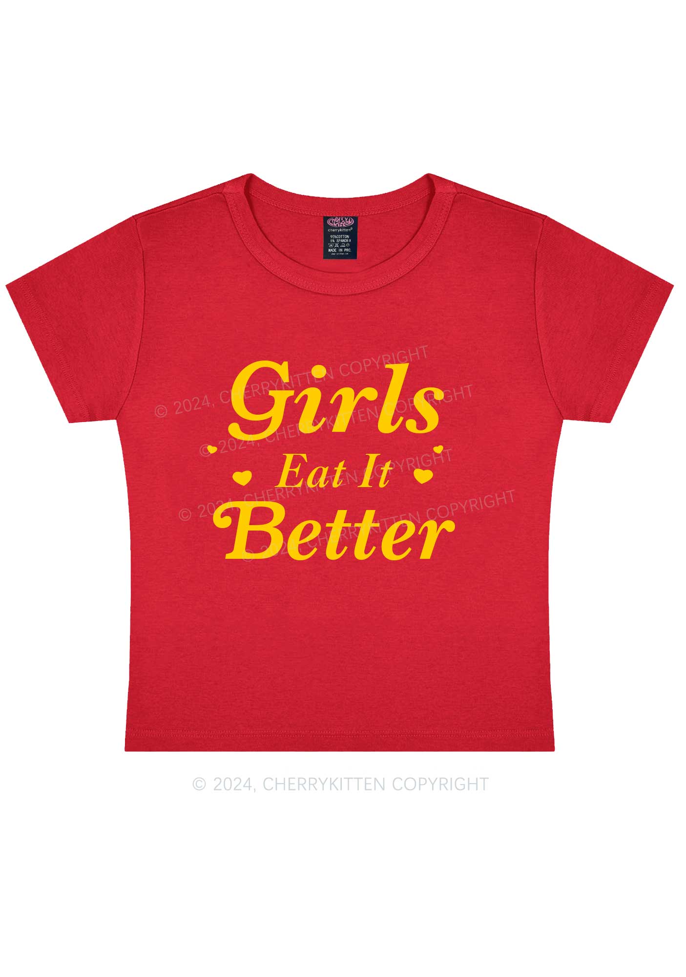 Girls Eat Better Y2K Baby Tee Cherrykitten - Image 8