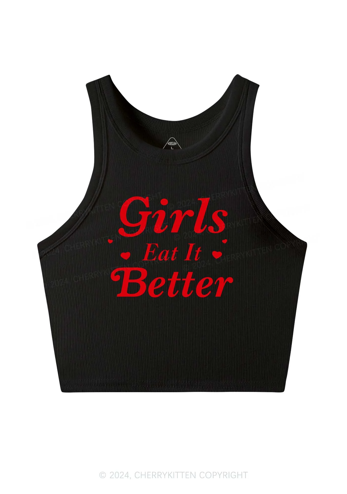 Girls Eat Better Y2K Crop Tank Top Cherrykitten - Image 3