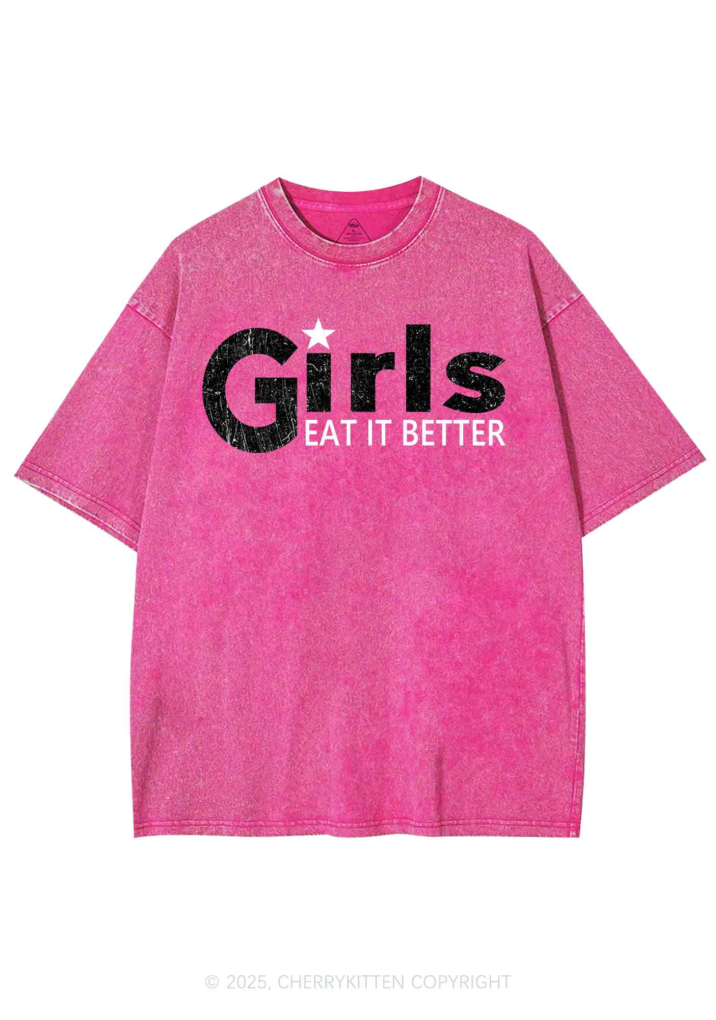 Girls Eat It Better  Pride Y2K Shirts Washed Tee Cherrykitten - Image 4