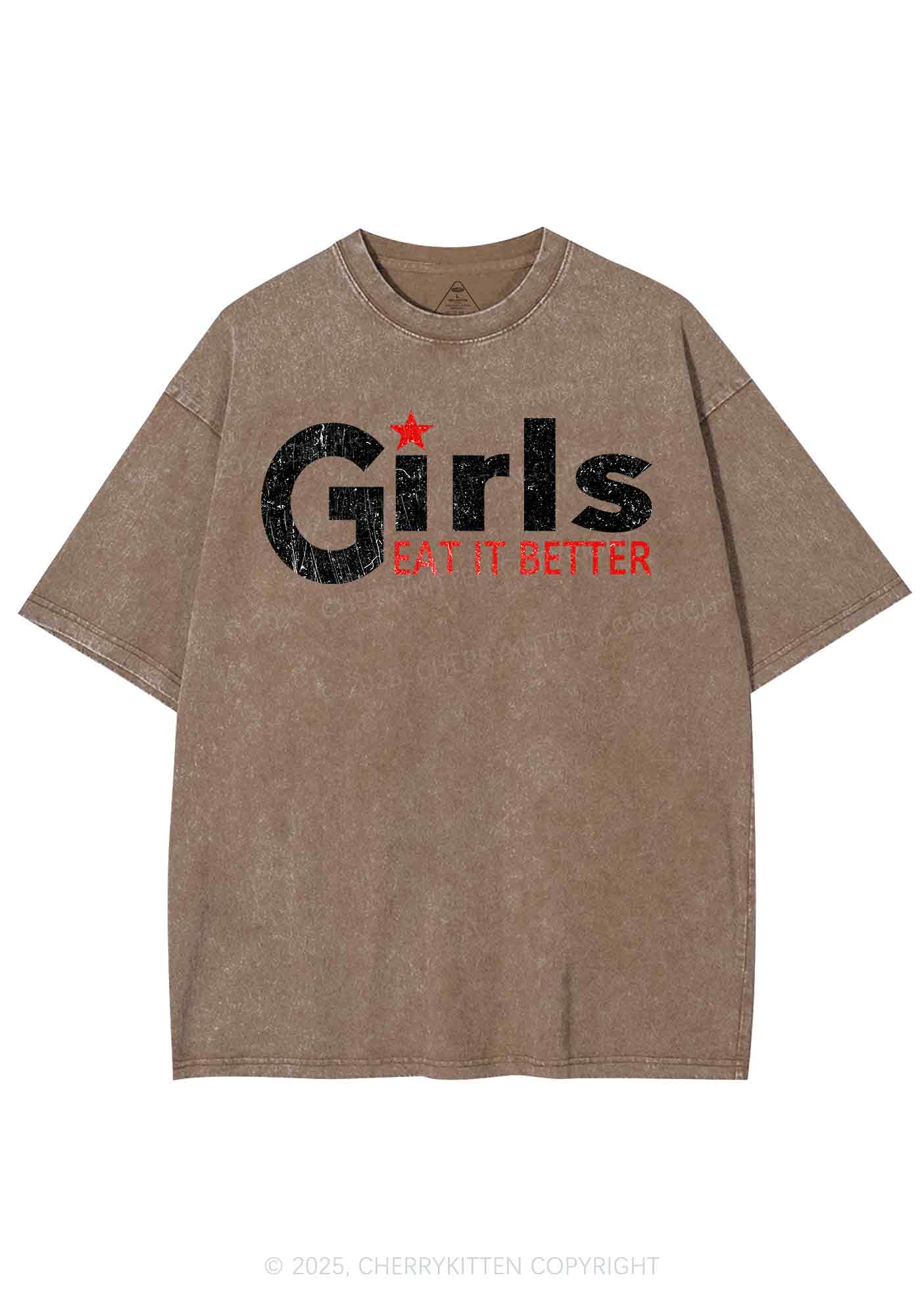 Girls Eat It Better  Pride Y2K Shirts Washed Tee Cherrykitten - Image 6