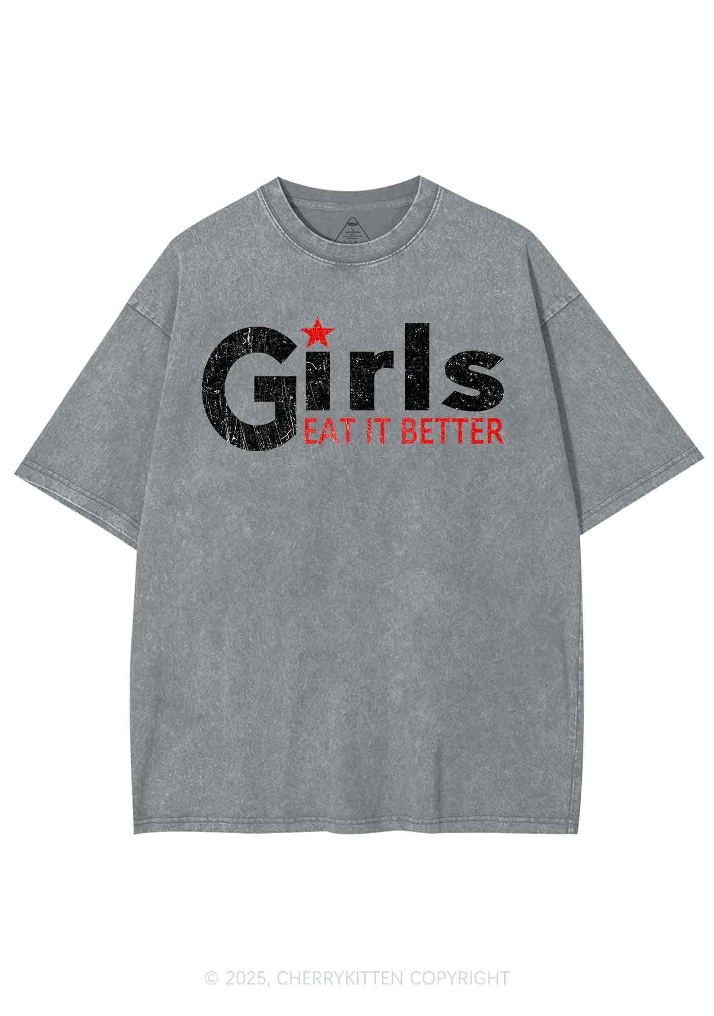 Girls Eat It Better  Pride Y2K Shirts Washed Tee Cherrykitten - Image 7