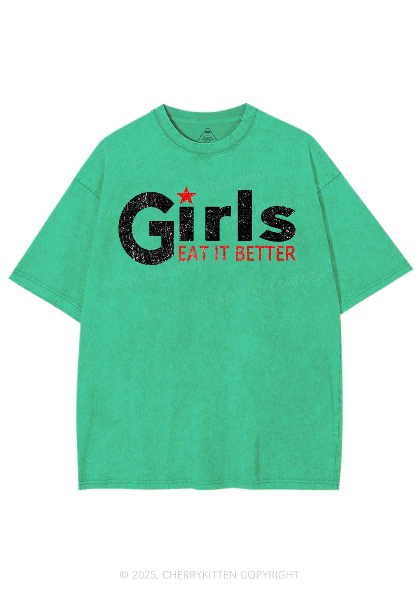 Girls Eat It Better  Pride Y2K Shirts Washed Tee Cherrykitten - Image 8