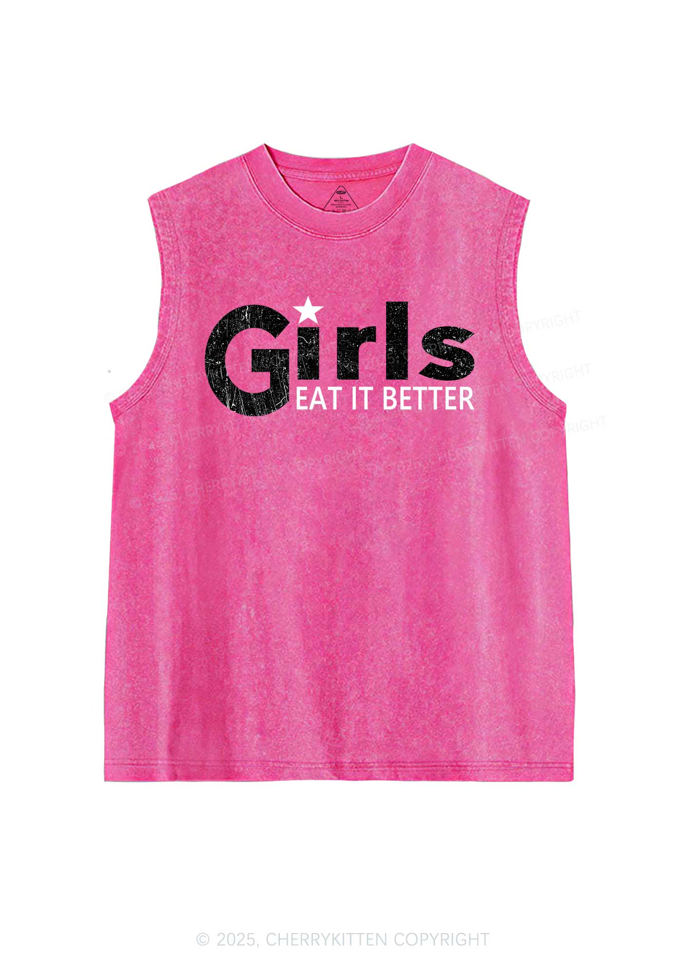 Girls Eat It Better Pride Y2K Washed Muscle Tank Cherrykitten - Image 3
