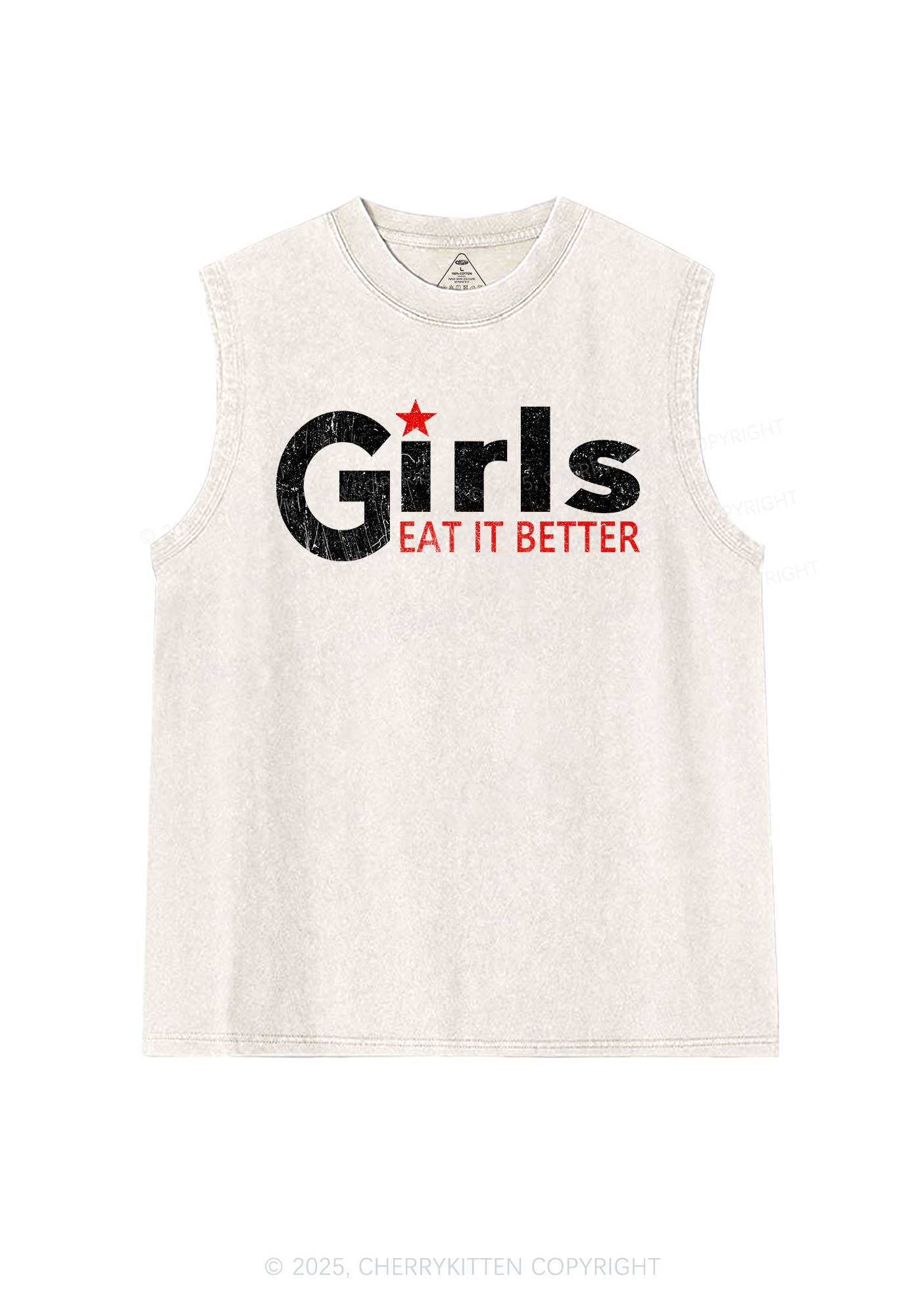Girls Eat It Better Pride Y2K Washed Muscle Tank Cherrykitten - Image 4
