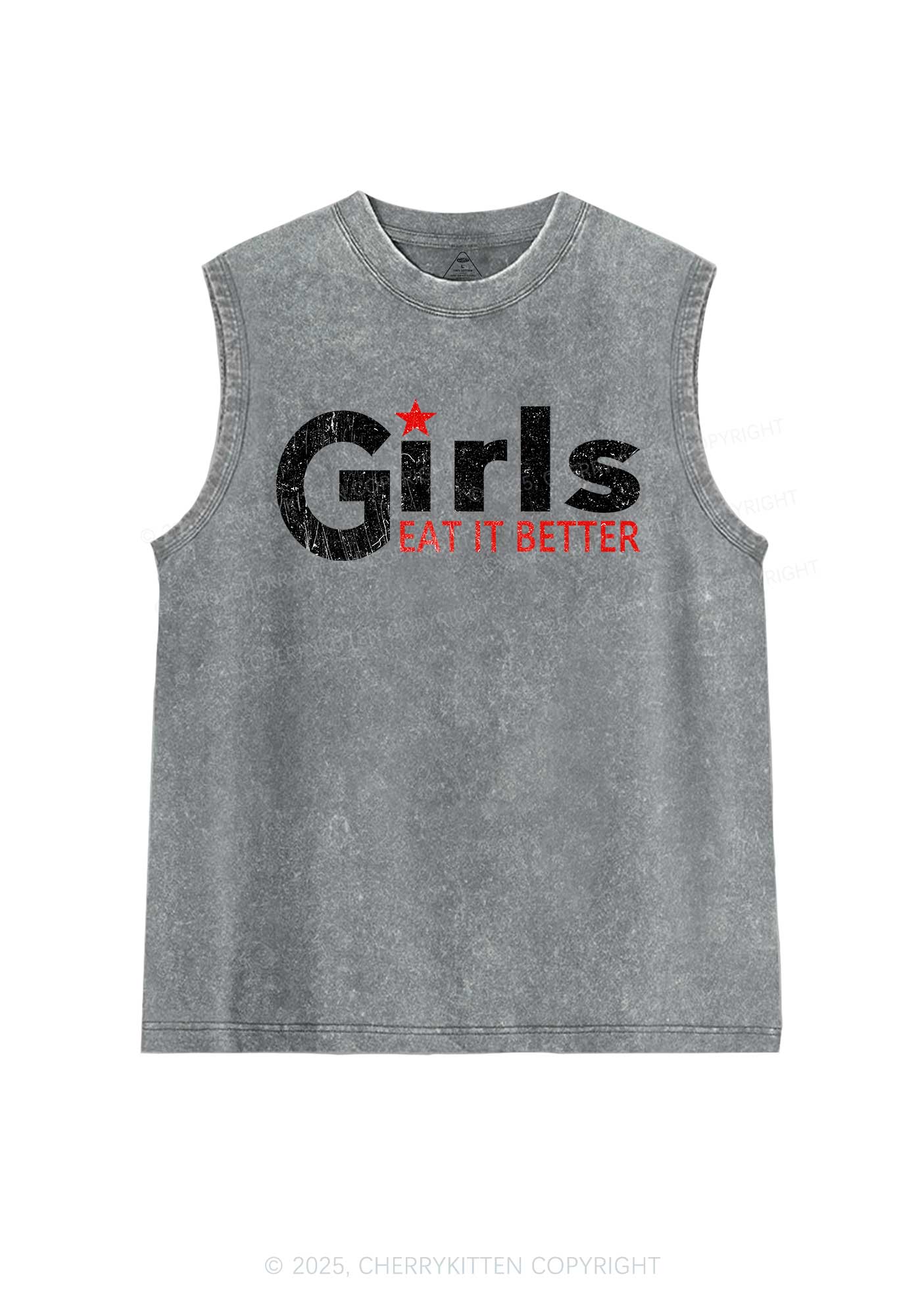 Girls Eat It Better Pride Y2K Washed Muscle Tank Cherrykitten - Image 5