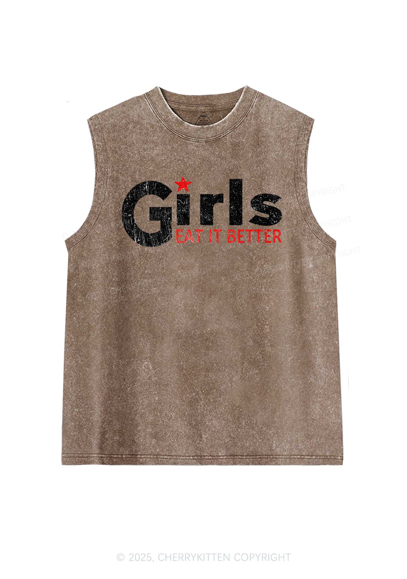 Girls Eat It Better Pride Y2K Washed Muscle Tank Cherrykitten - Image 6