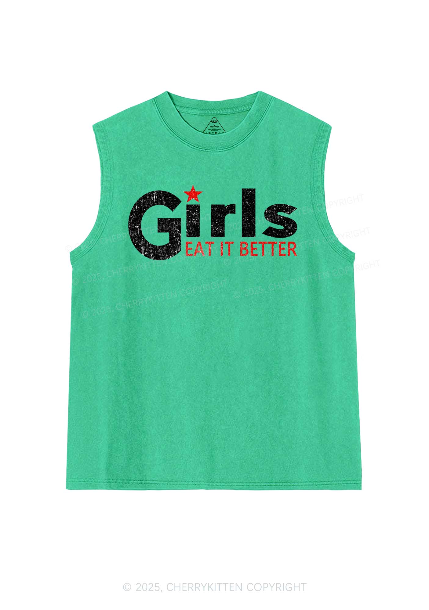 Girls Eat It Better Pride Y2K Washed Muscle Tank Cherrykitten - Image 7