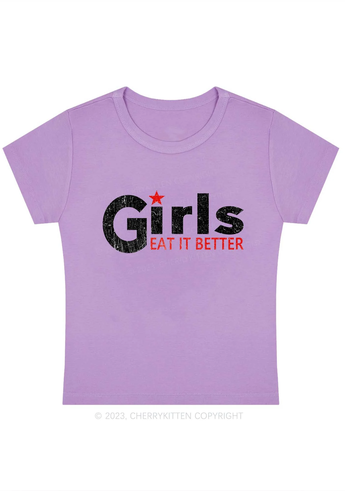 Girls Eat It Better Y2K Baby Tee Cherrykitten - Image 4