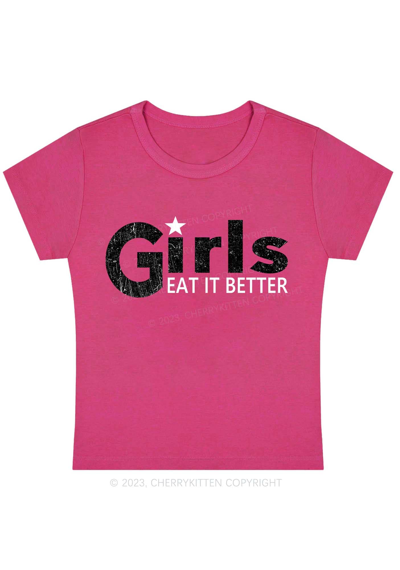 Girls Eat It Better Y2K Baby Tee Cherrykitten - Image 5
