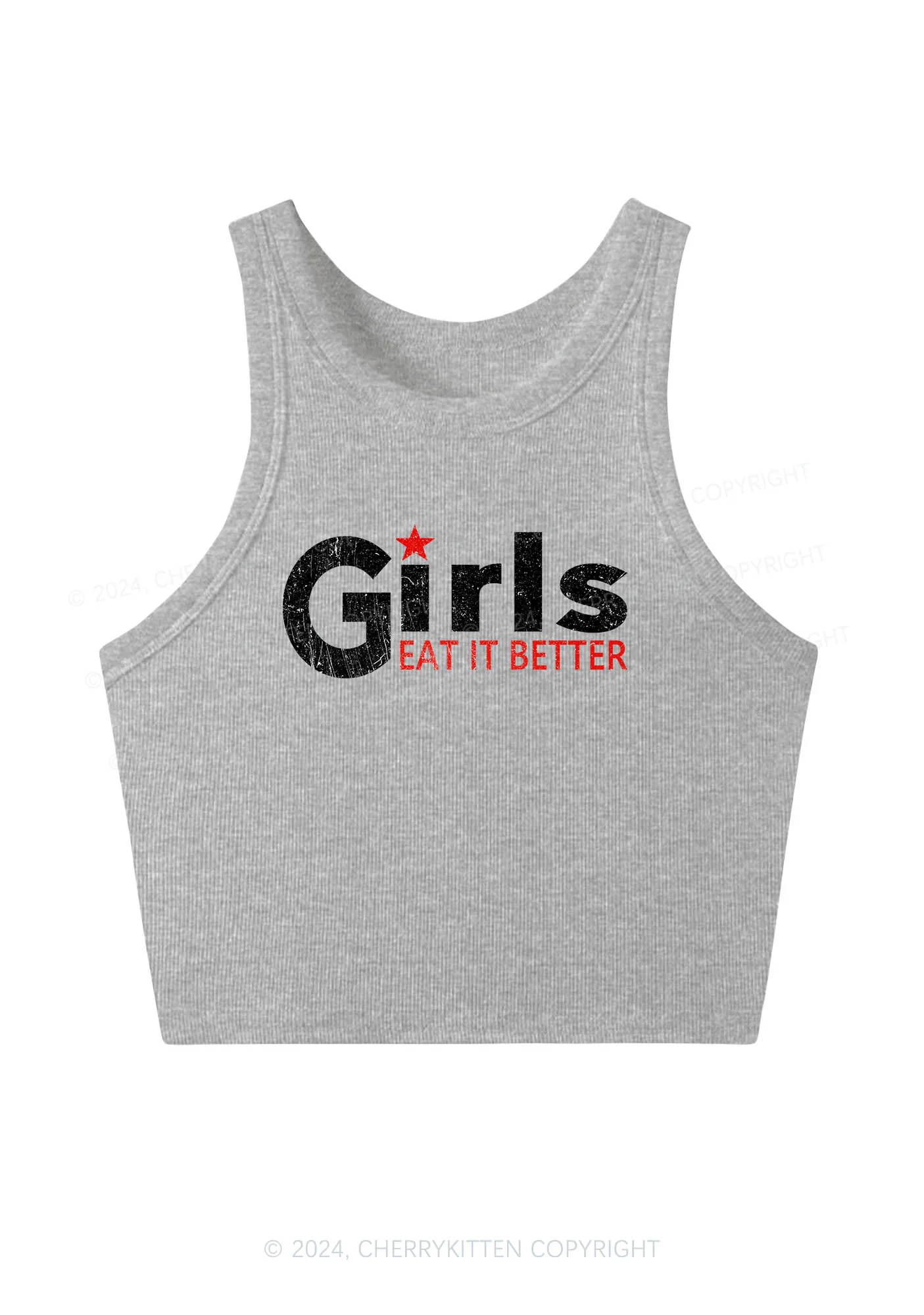 Girls Eat It Better Y2K Crop Tank Top Cherrykitten - Image 3