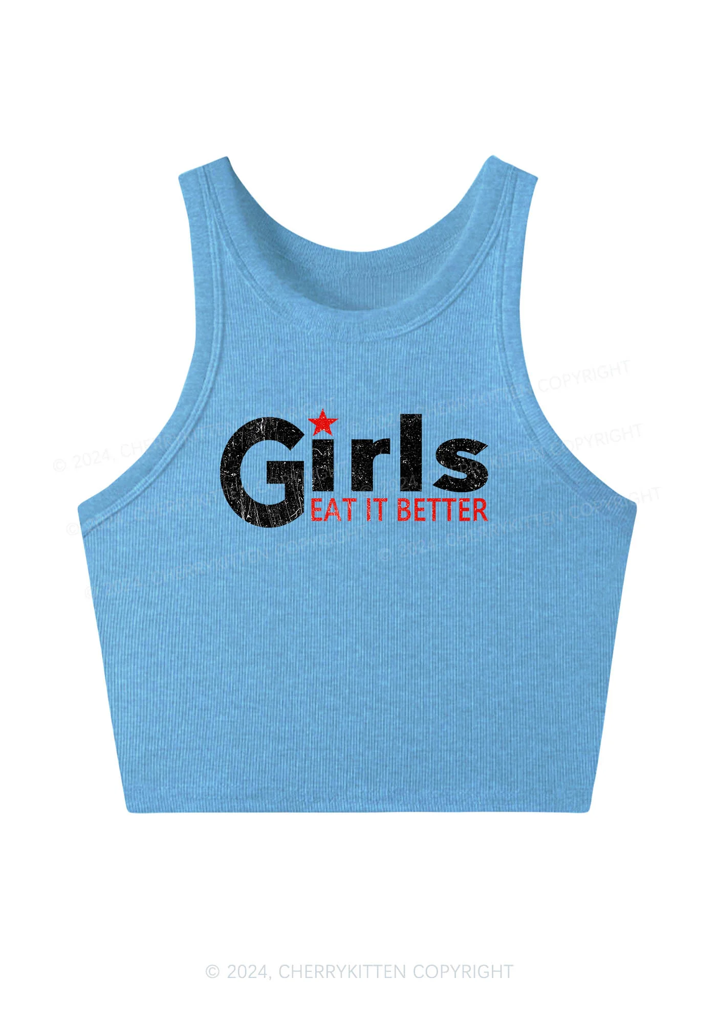 Girls Eat It Better Y2K Crop Tank Top Cherrykitten - Image 4