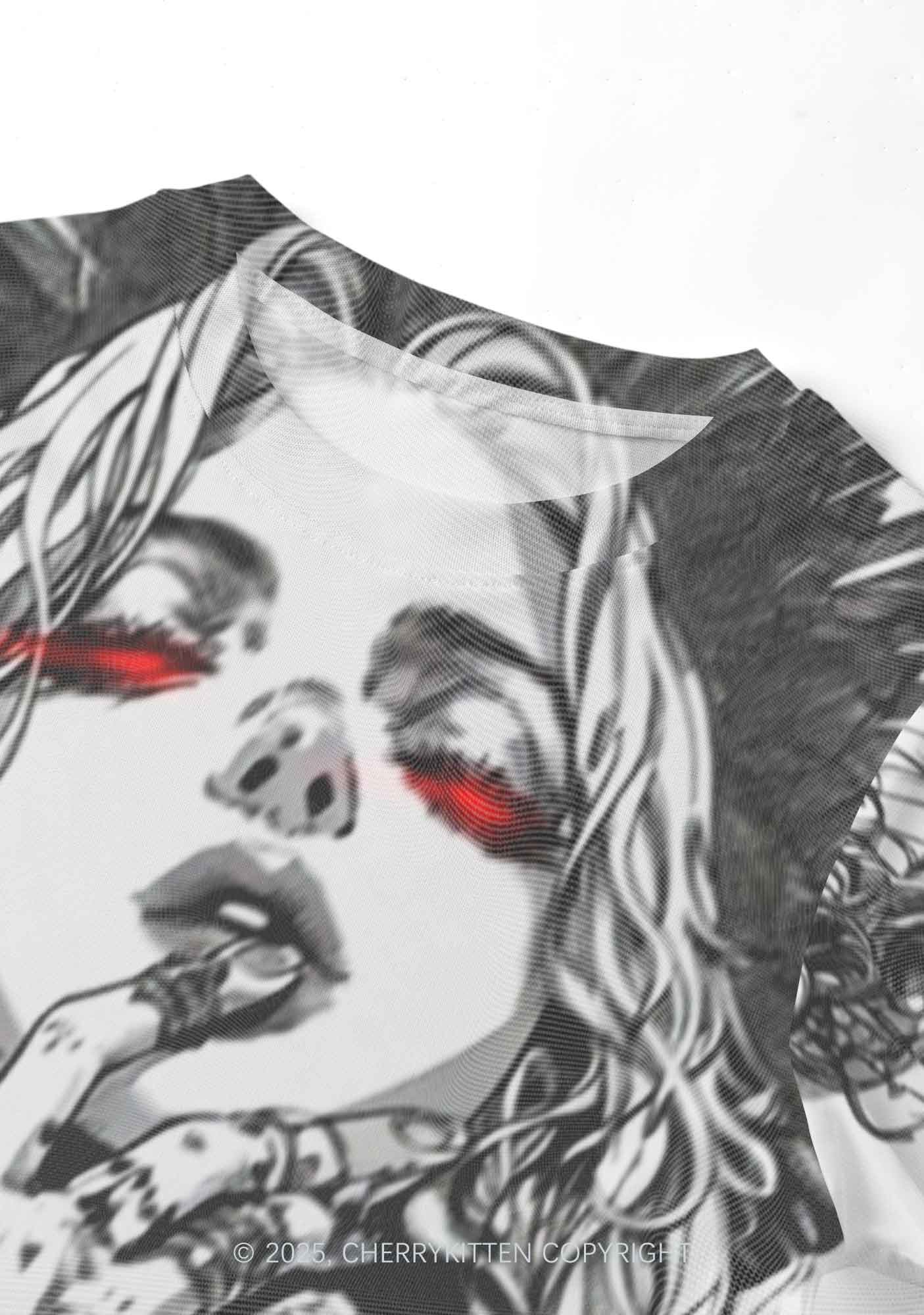 Girls Gaze Y2K Mesh Crop Top Cherrykitten - Image 3