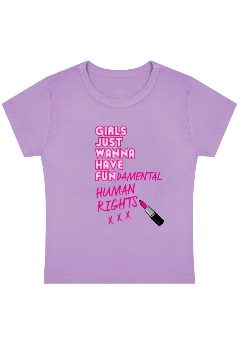 Girls Just Wanna Have Fun Y2K Baby Tee - Image 3