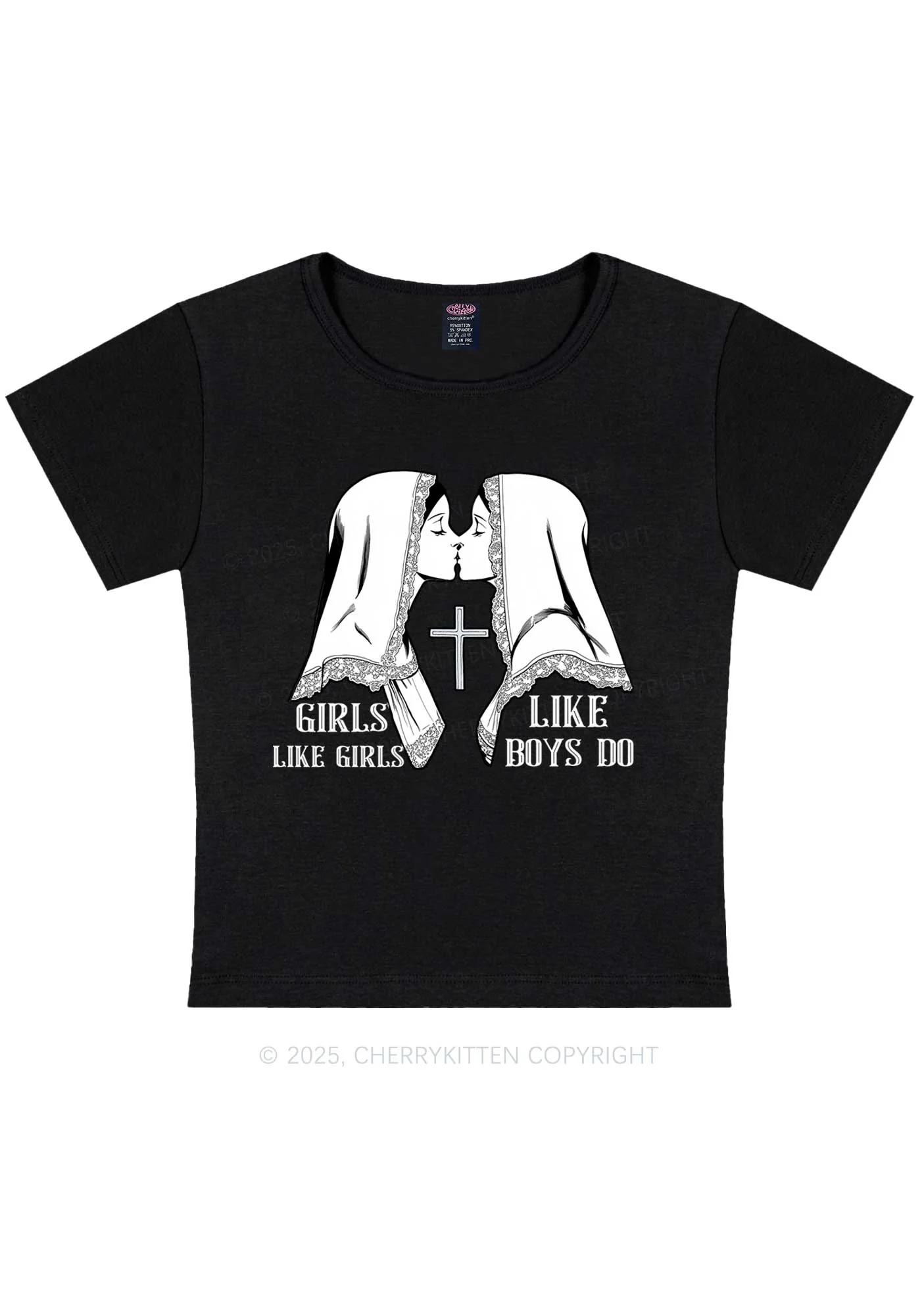 Girls Like Girls Pride Y2K Baby Tee Cherrykitten - Image 4