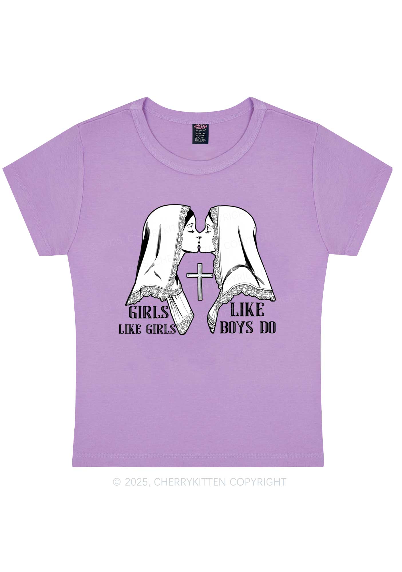 Girls Like Girls Pride Y2K Baby Tee Cherrykitten - Image 5