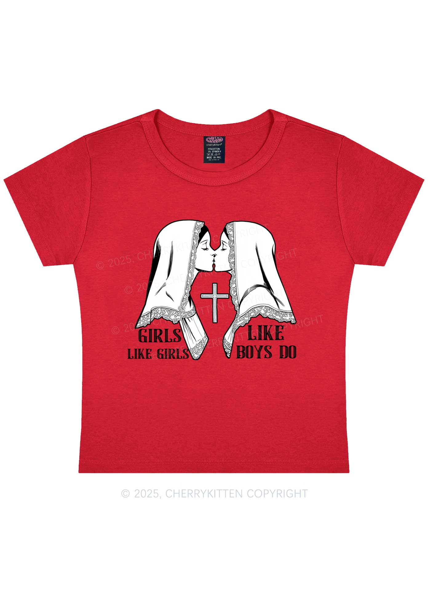Girls Like Girls Pride Y2K Baby Tee Cherrykitten - Image 8