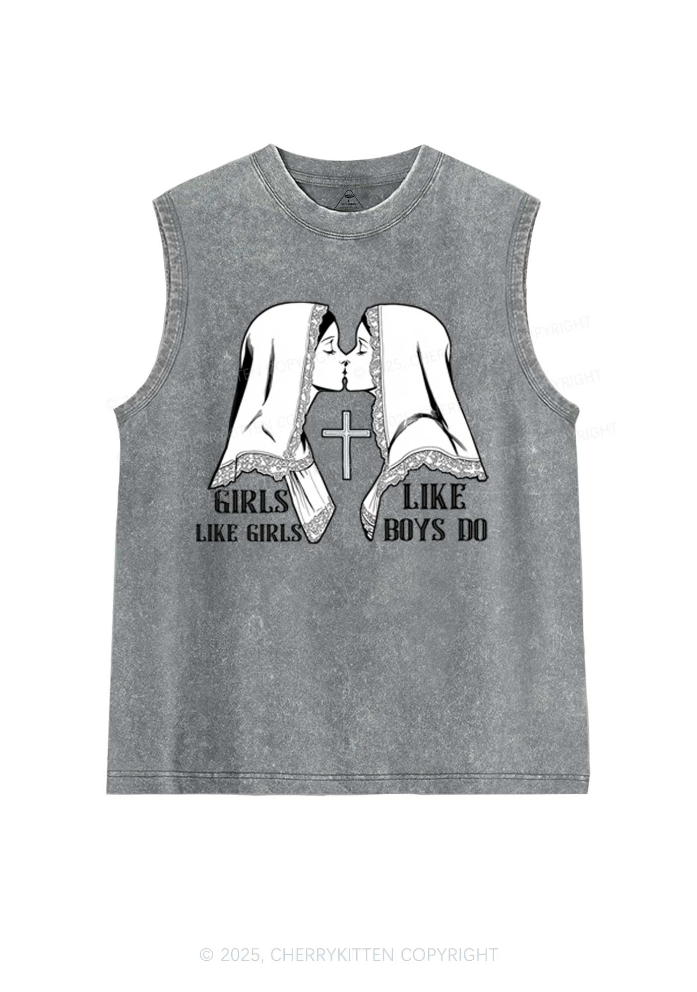 Girls Like Girls Pride Y2K Washed Muscle Tank Cherrykitten - Image 5