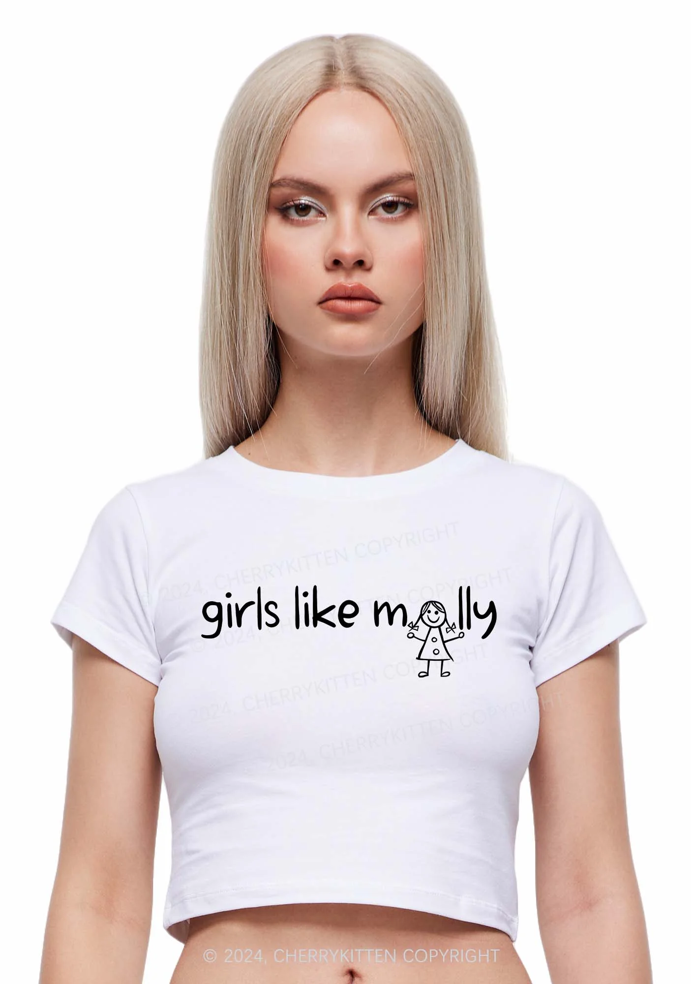 Girls Like Molly Y2K Baby Tee Cherrykitten - Image 2