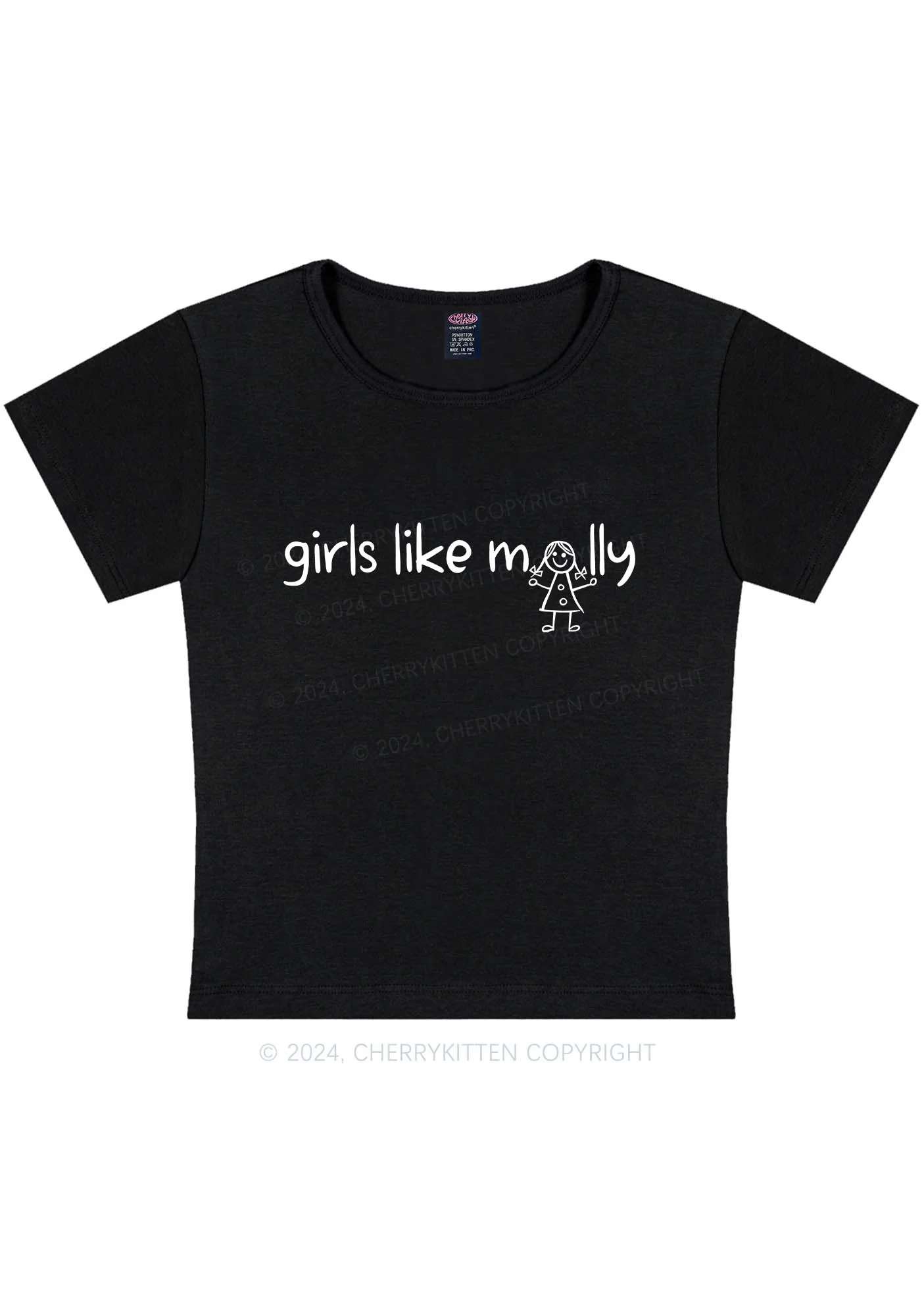 Girls Like Molly Y2K Baby Tee Cherrykitten - Image 5