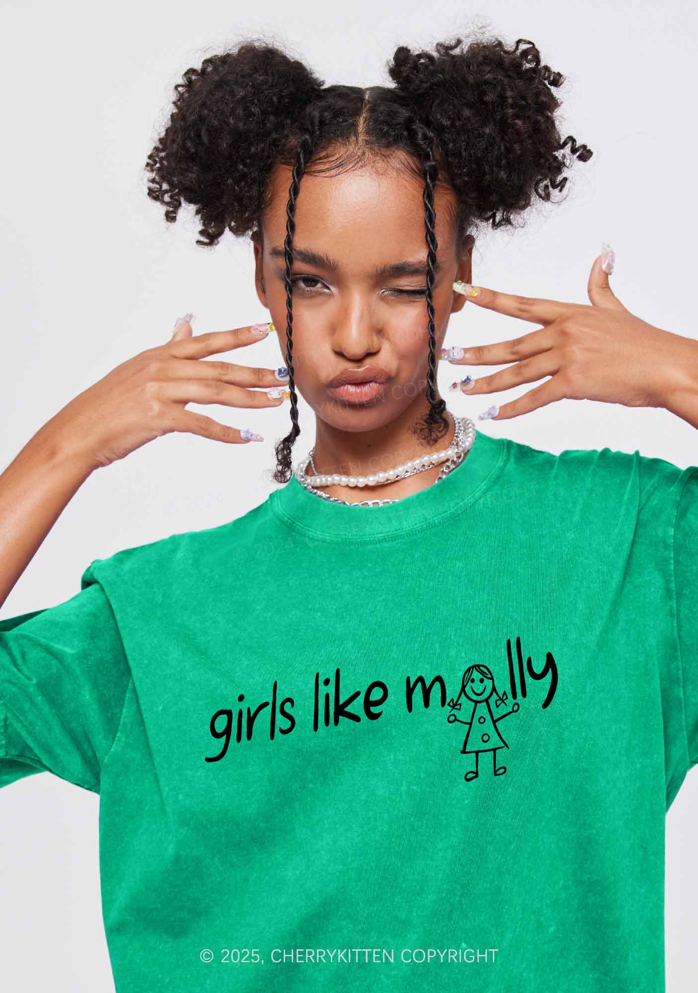 Girls Like Molly Y2K Washed Tee Cherrykitten - Image 2