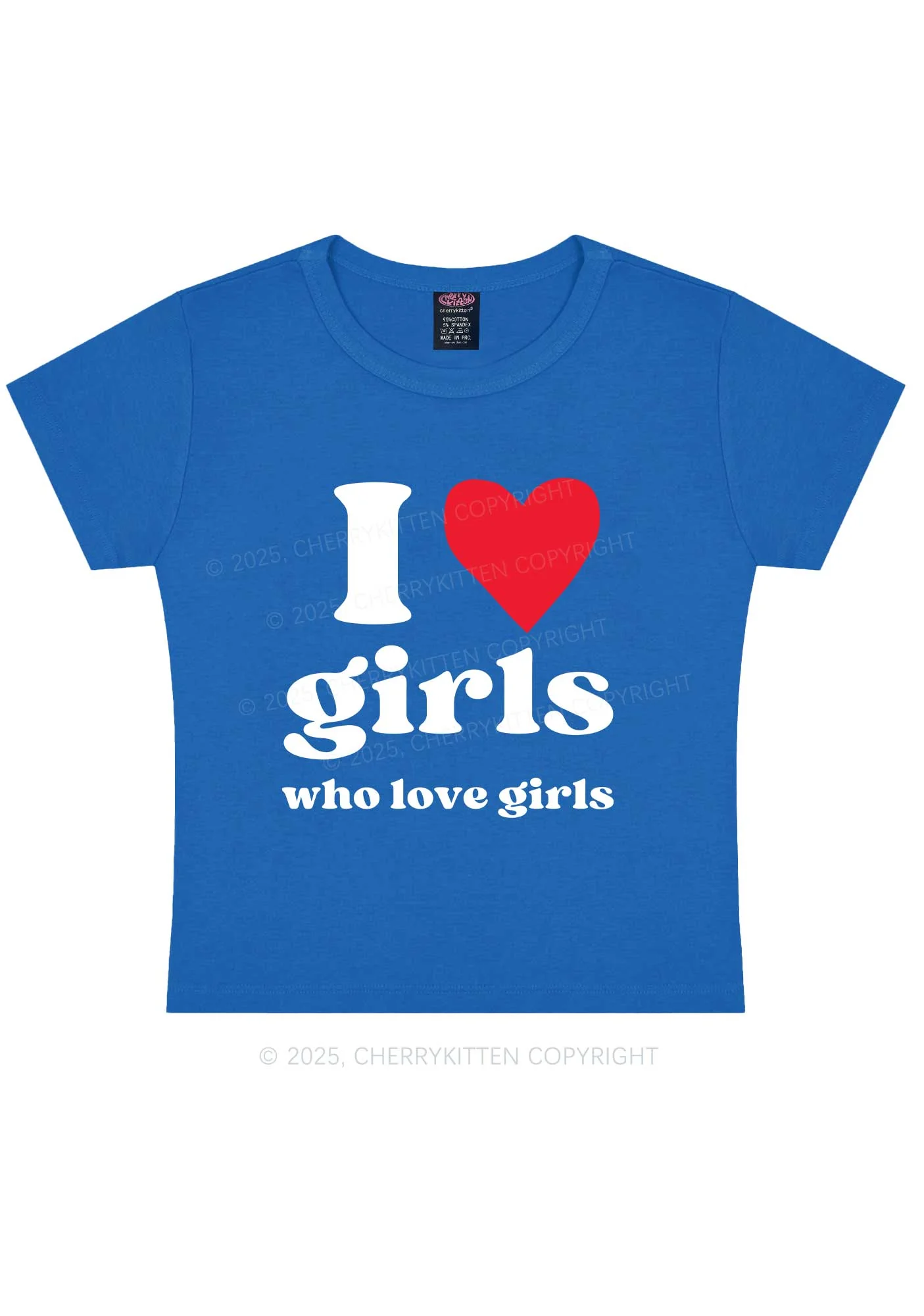 Girls Love Girls Pride Y2K Baby Tee Cherrykitten - Image 11