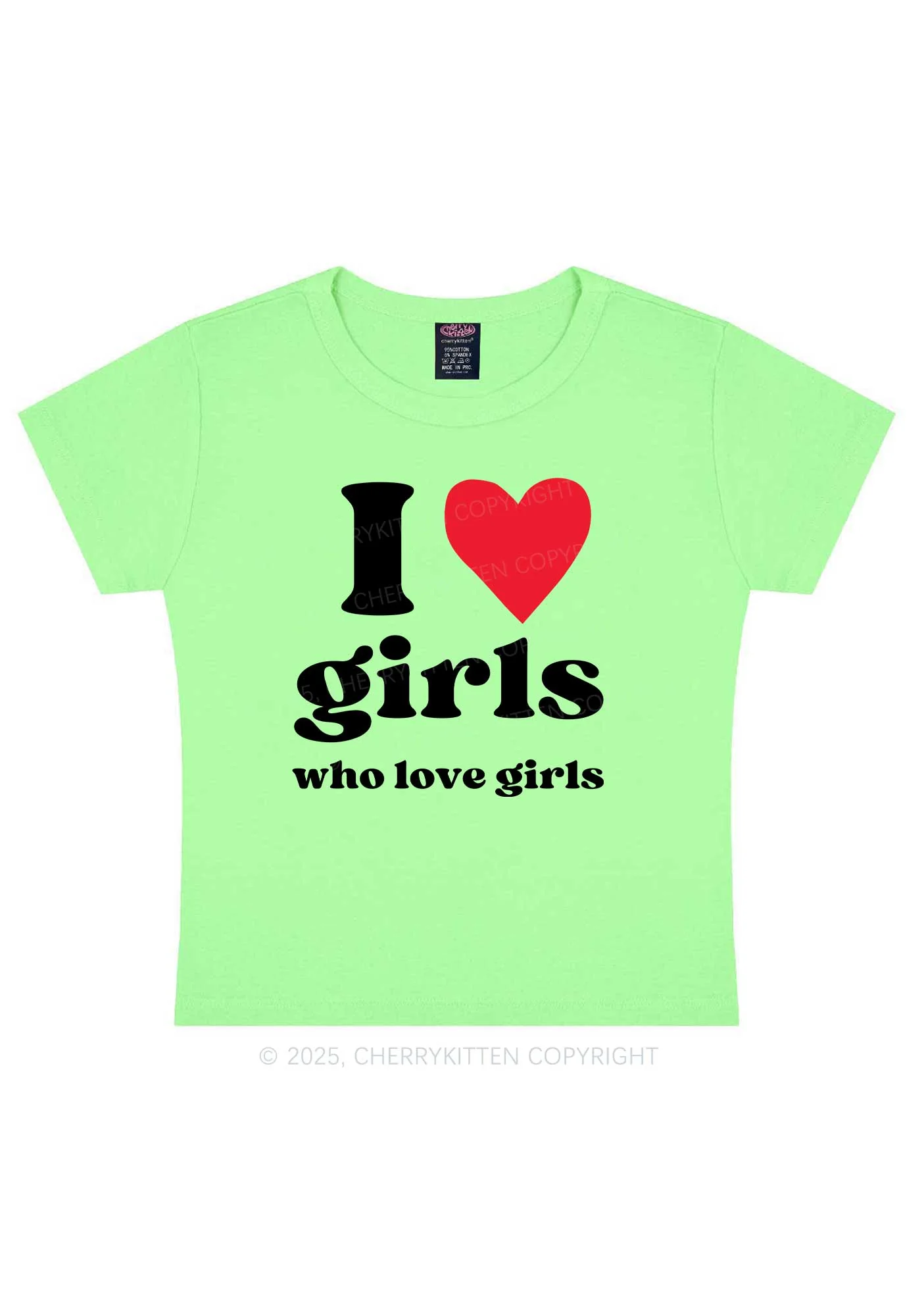 Girls Love Girls Pride Y2K Baby Tee Cherrykitten - Image 13