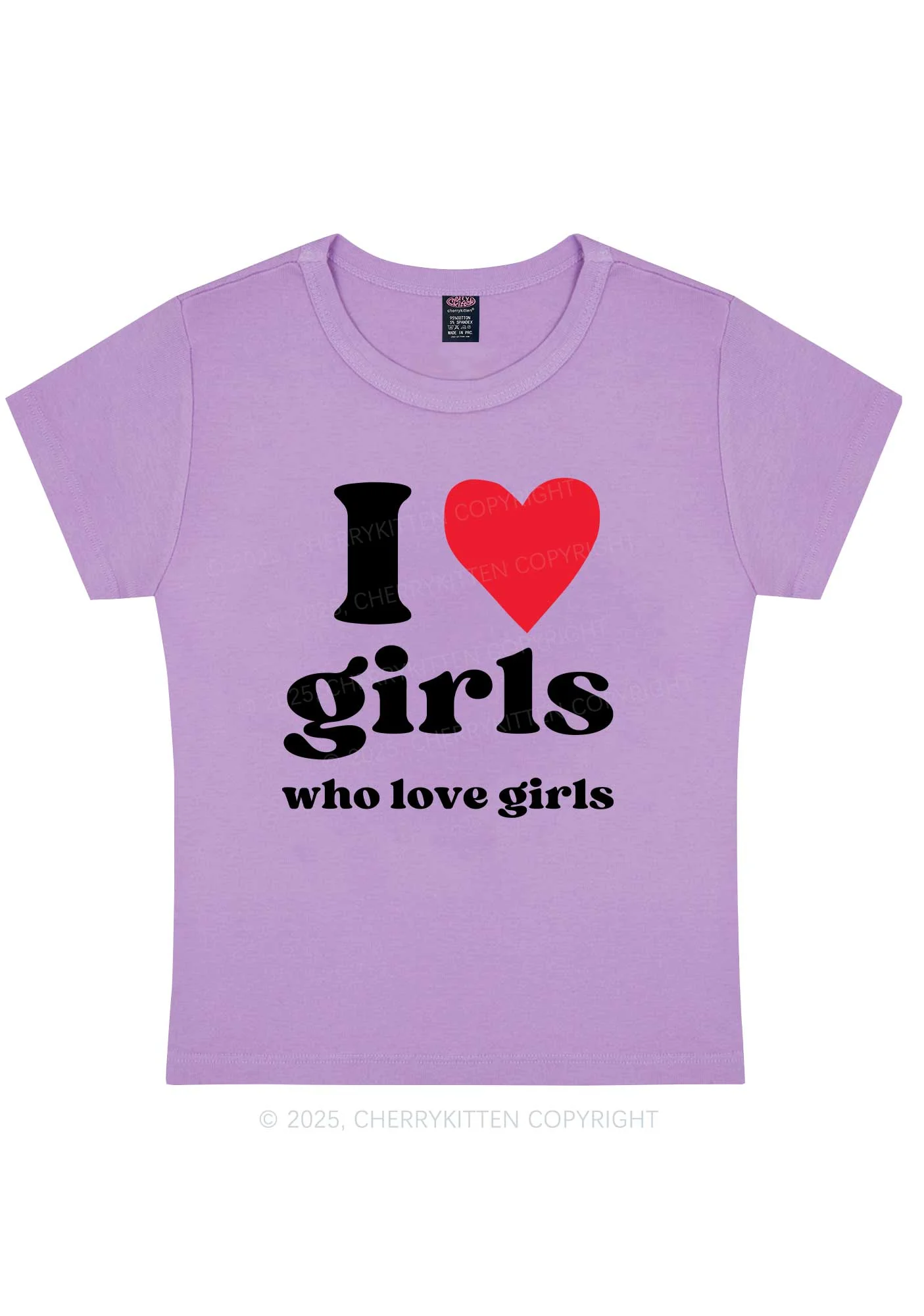 Girls Love Girls Pride Y2K Baby Tee Cherrykitten - Image 6