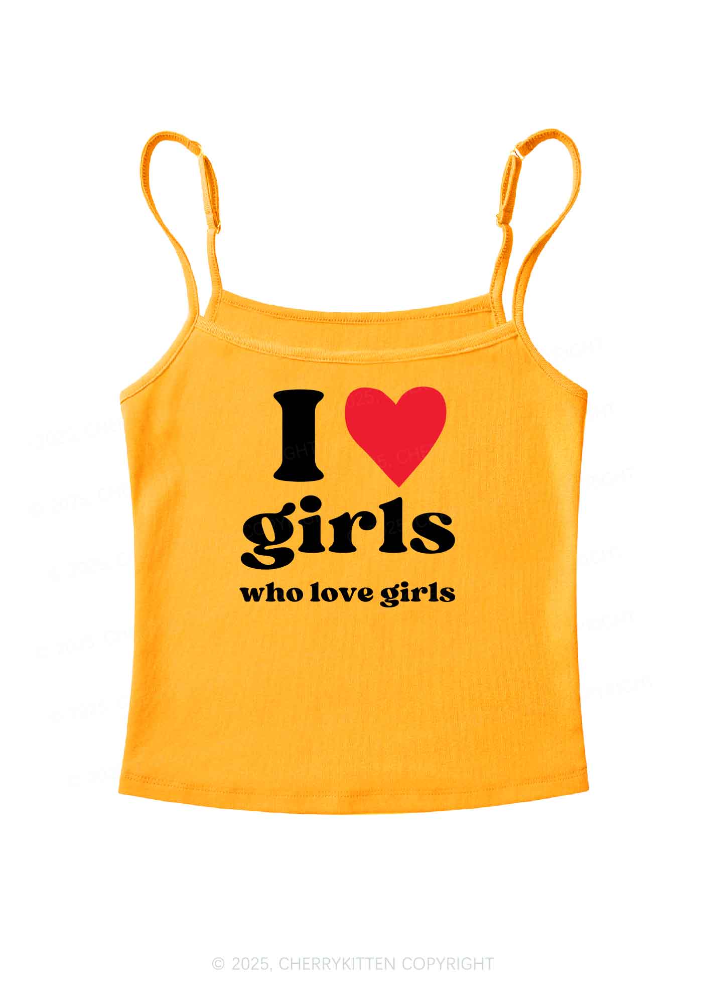 Girls Love Girls Pride Y2K Spaghetti Strap Cami Cherrykitten - Image 6