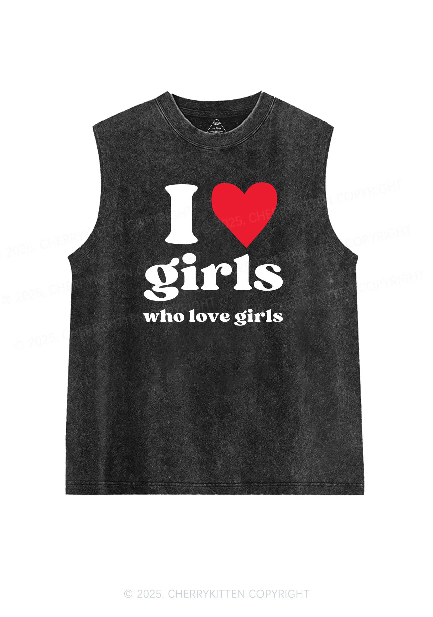 Girls Love Girls Pride Y2K Washed Muscle Tank Cherrykitten - Image 3