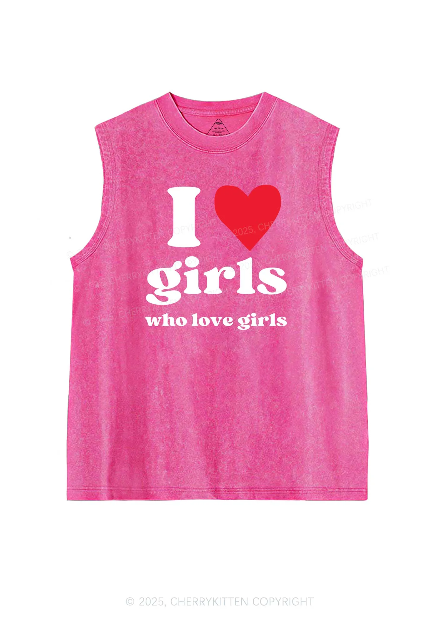 Girls Love Girls Pride Y2K Washed Muscle Tank Cherrykitten - Image 4