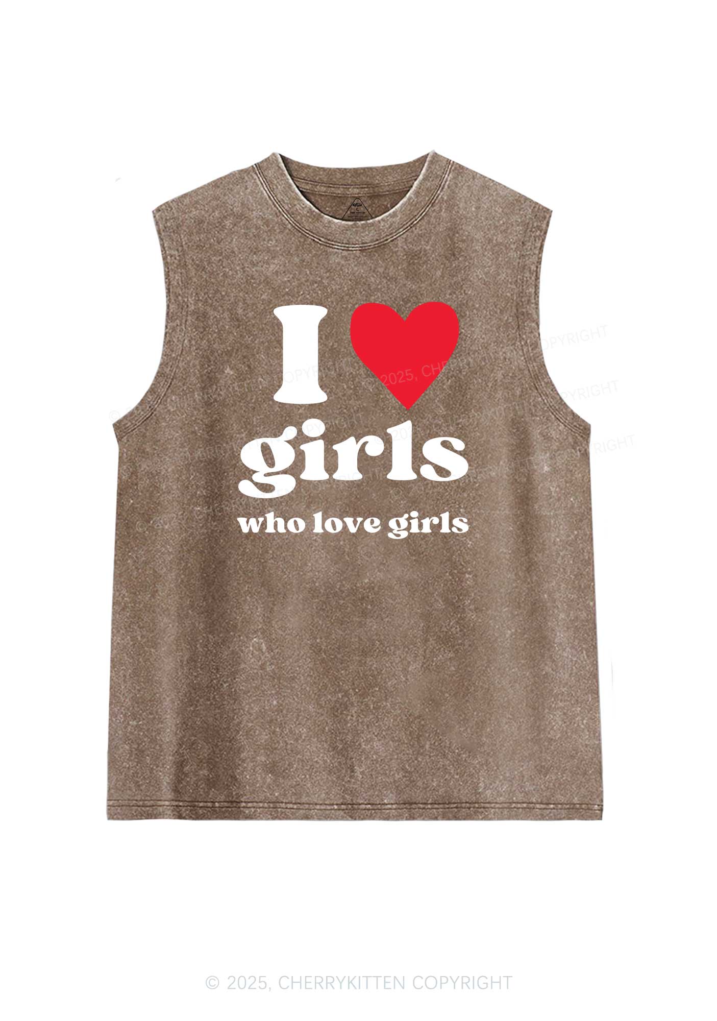 Girls Love Girls Pride Y2K Washed Muscle Tank Cherrykitten - Image 5